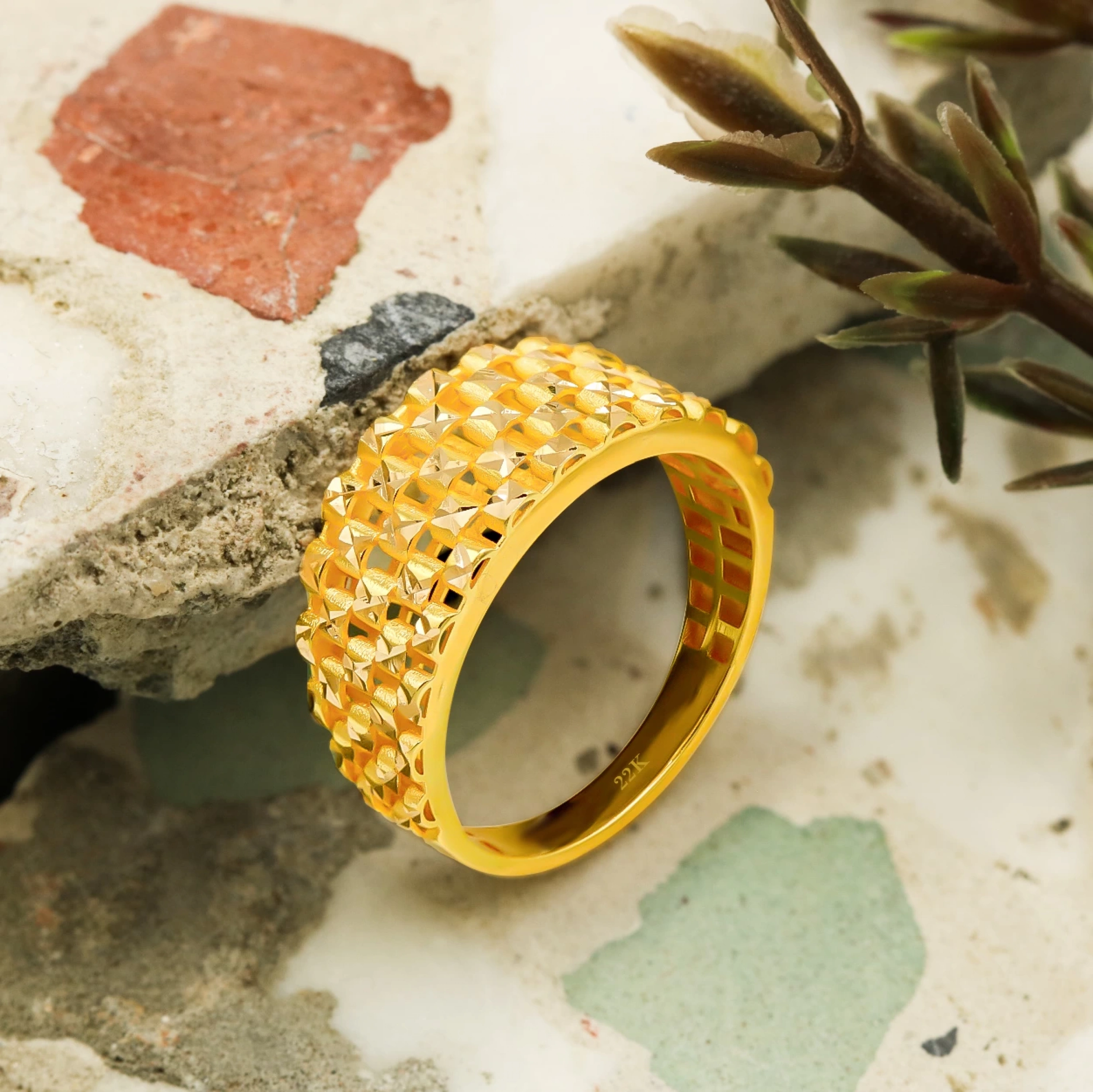 Modern Tasarım 22 Ayar Altın Yüzük