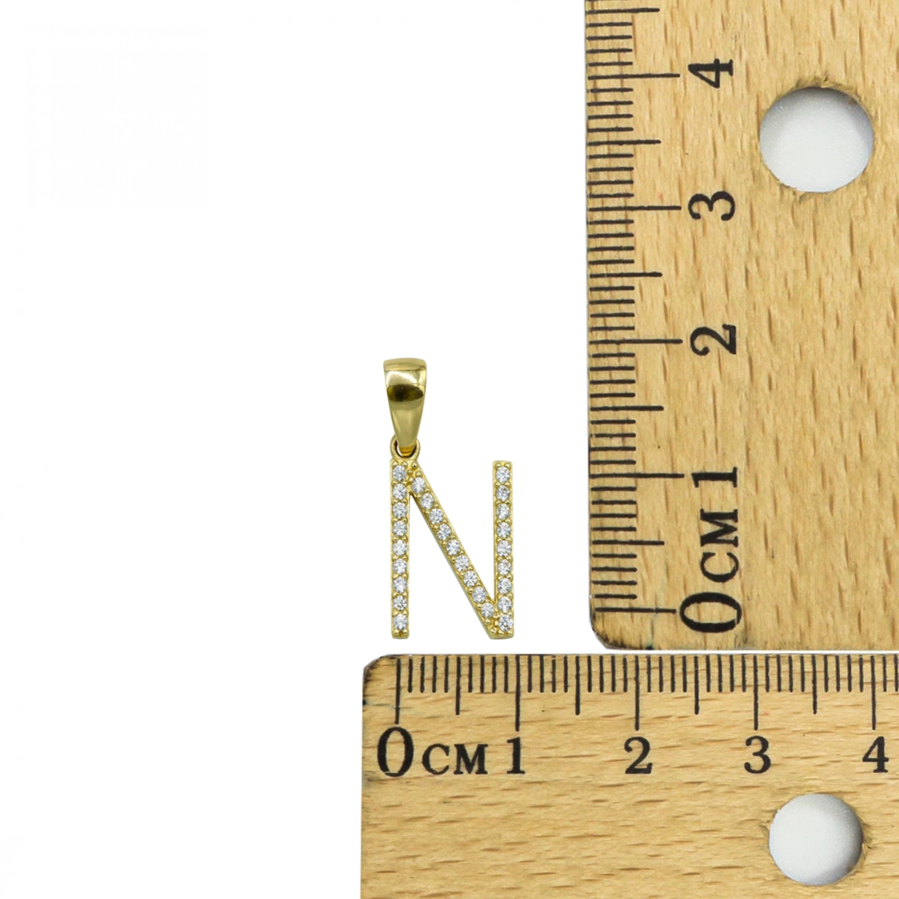 N Harfi 14 Ayar Altın Kolye Ucu