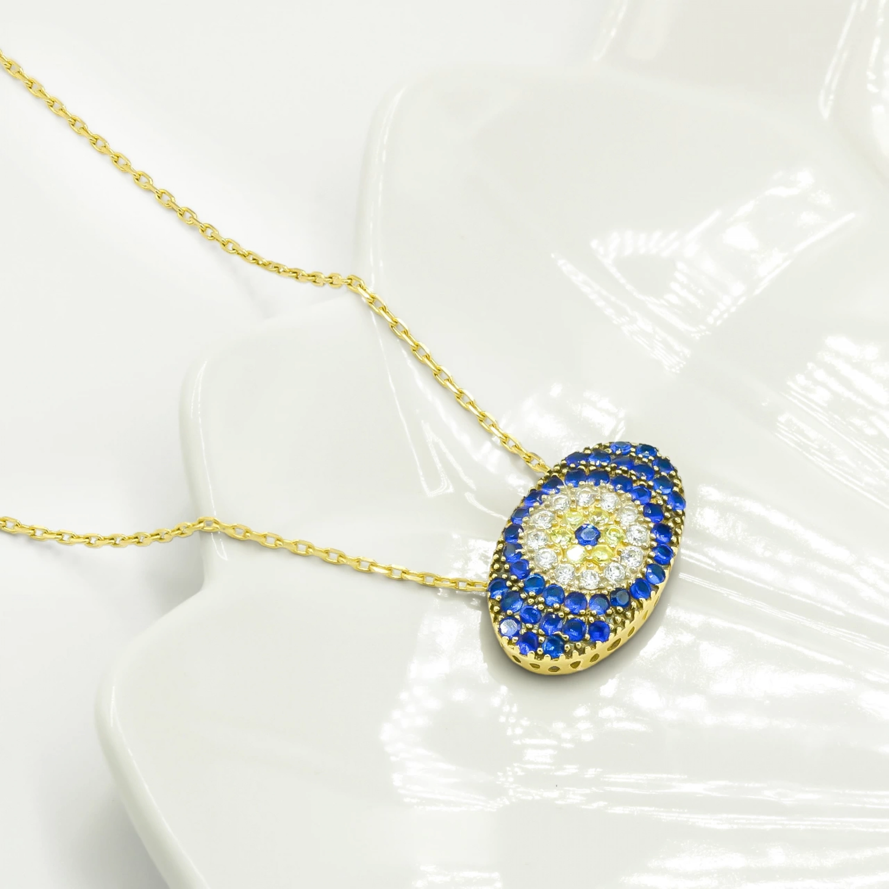 Nazar Boncuğu 14 Ayar Altın Kolye