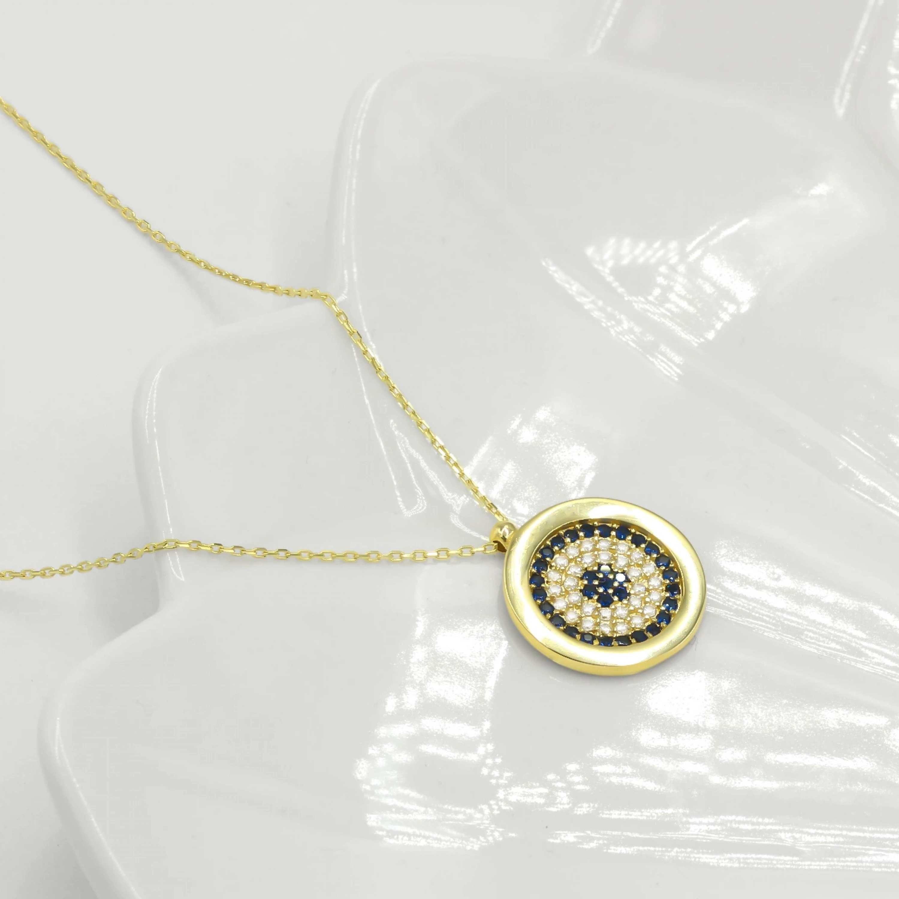 Nazar Boncuğu 14 Ayar Altın Kolye