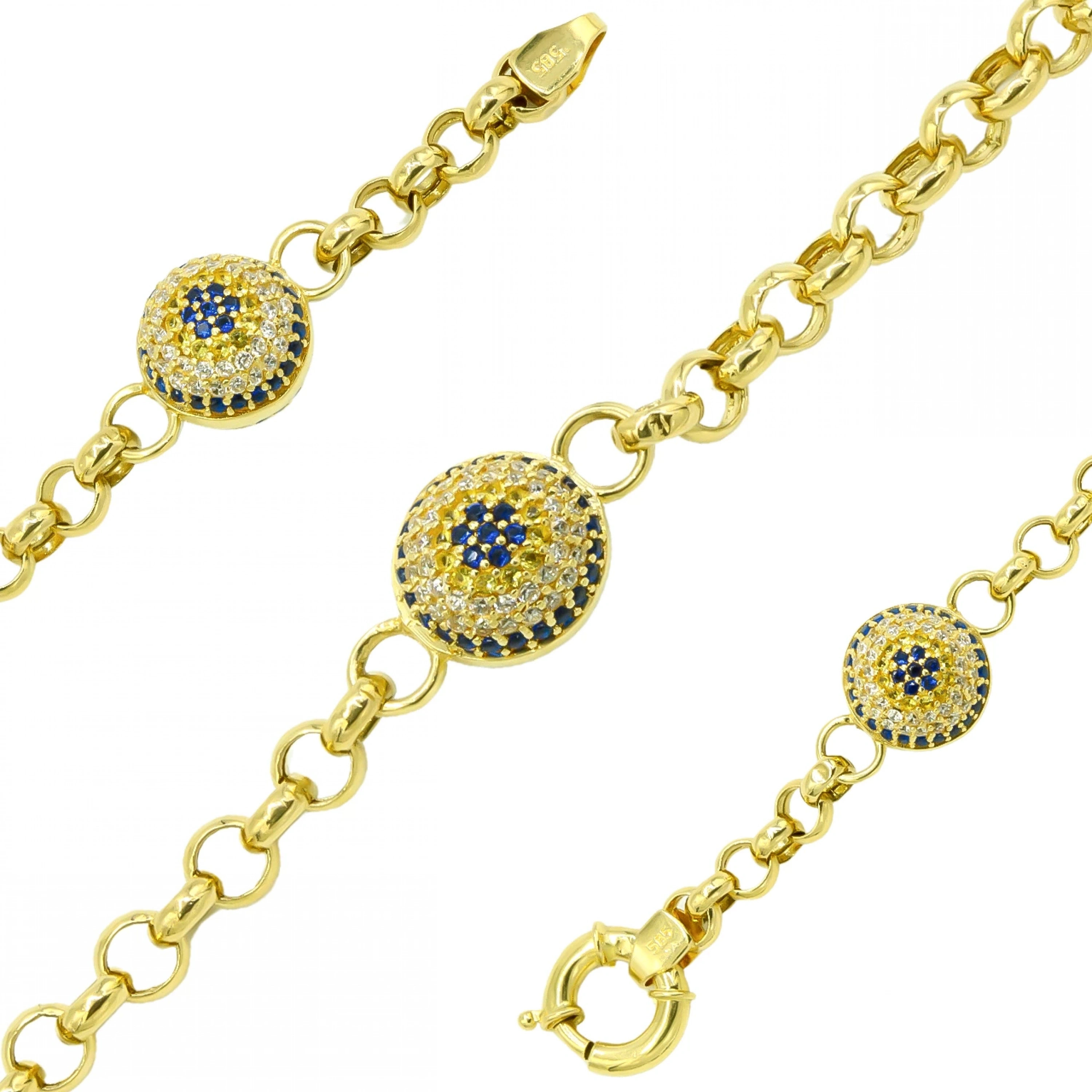 Nazar Boncuk Tasarımlı 14 Ayar Altın Bileklik