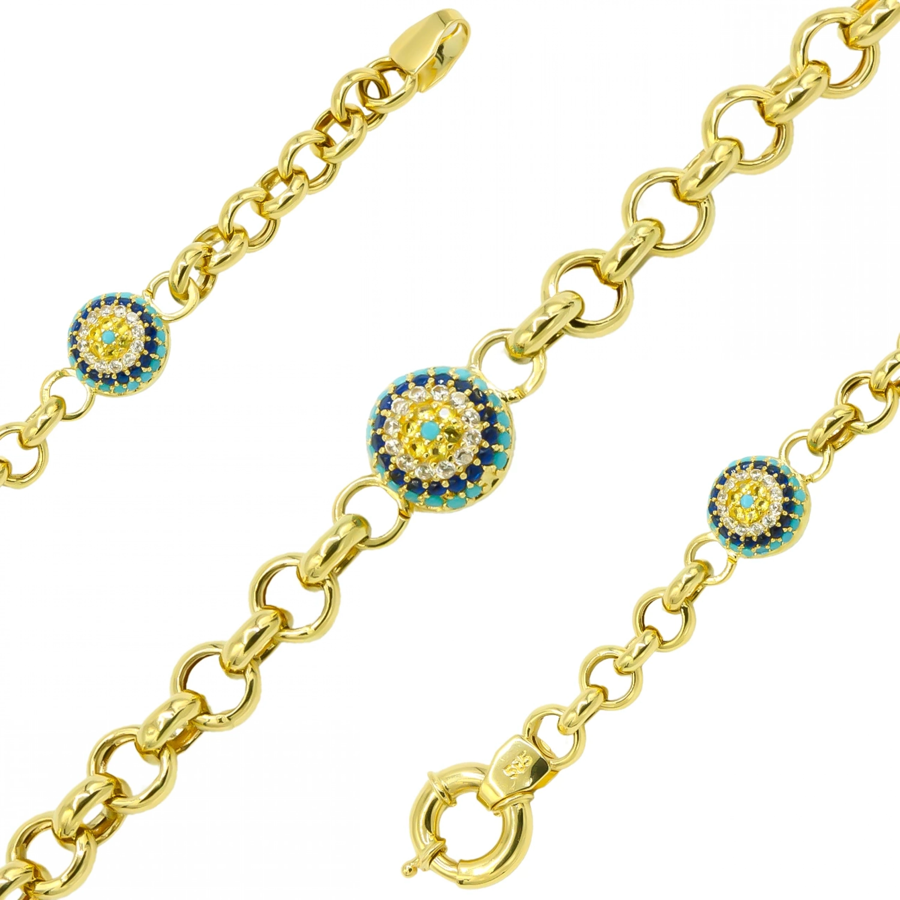 Nazar Boncuk Tasarımlı 14 Ayar Altın Bileklik