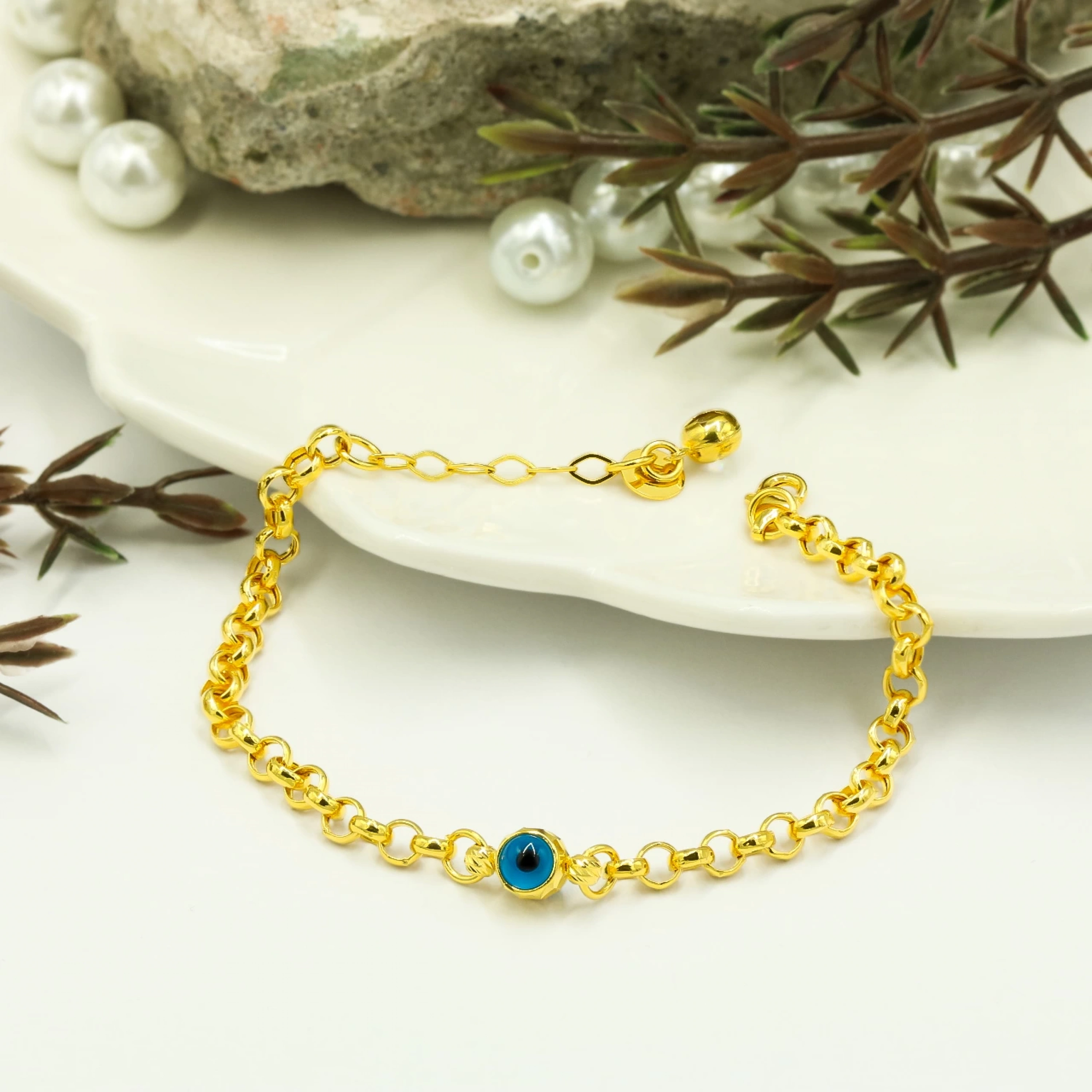 Nazarlı 14 Ayar Altın Bileklik