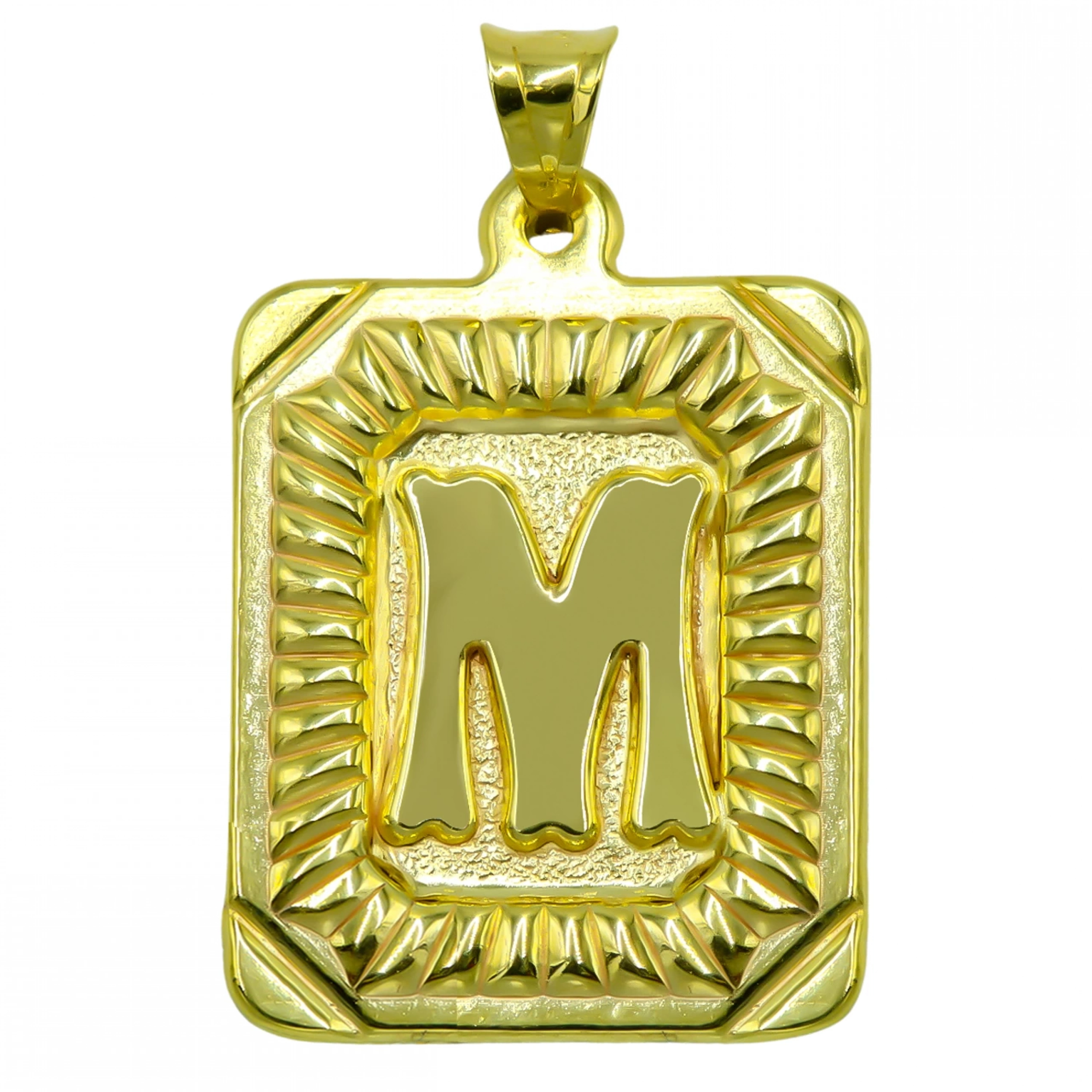 Nostaljik M Harfli 14 Ayar Kolye Ucu