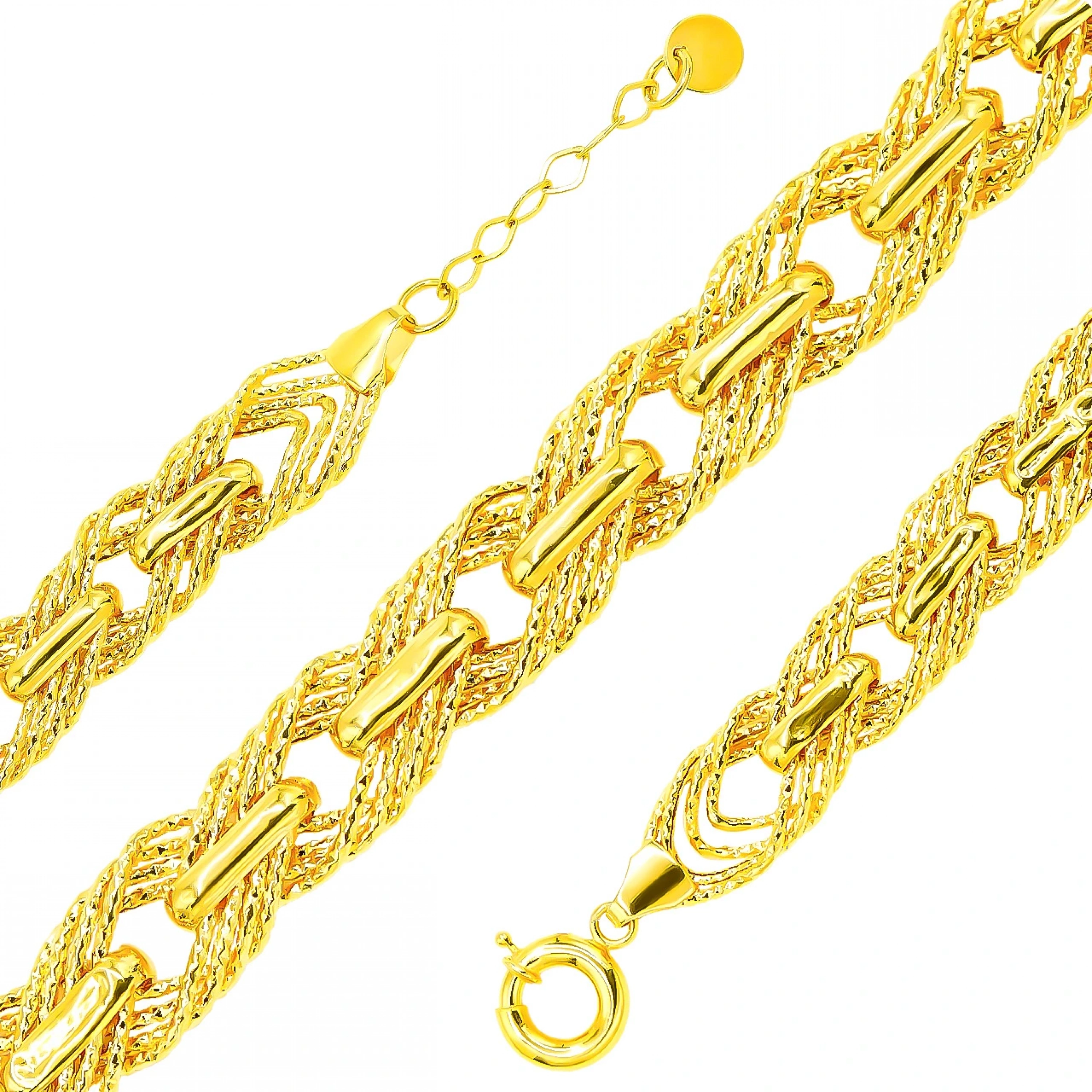 Örgü Model 14 Ayar Altın Bileklik