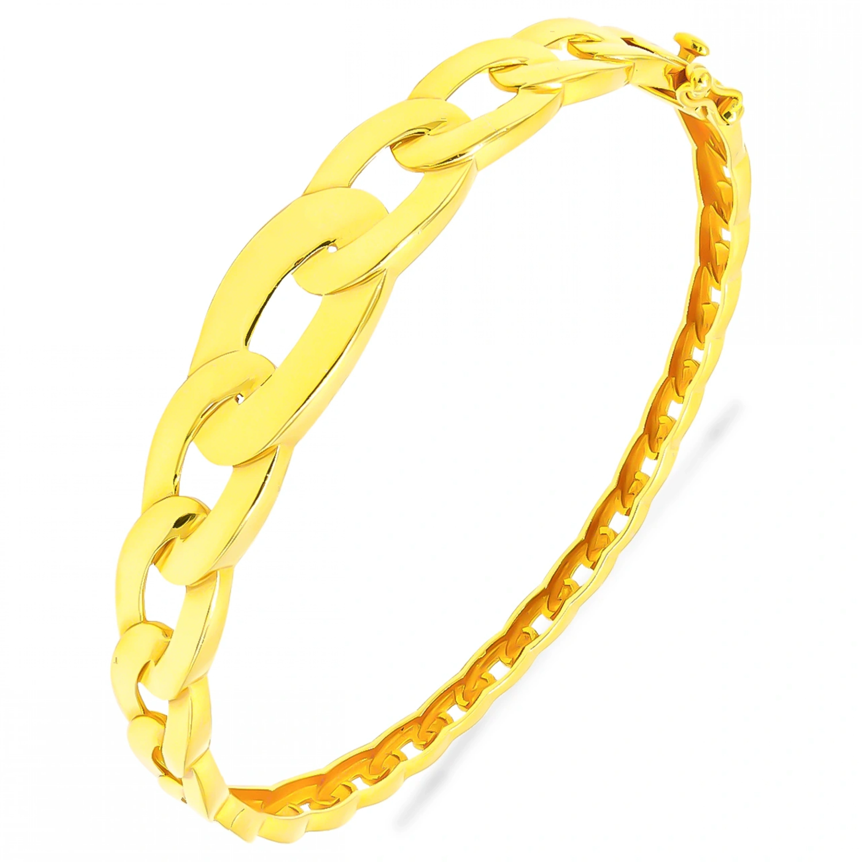 Örgülü 22 Ayar Altın Kelepçe Bilezik