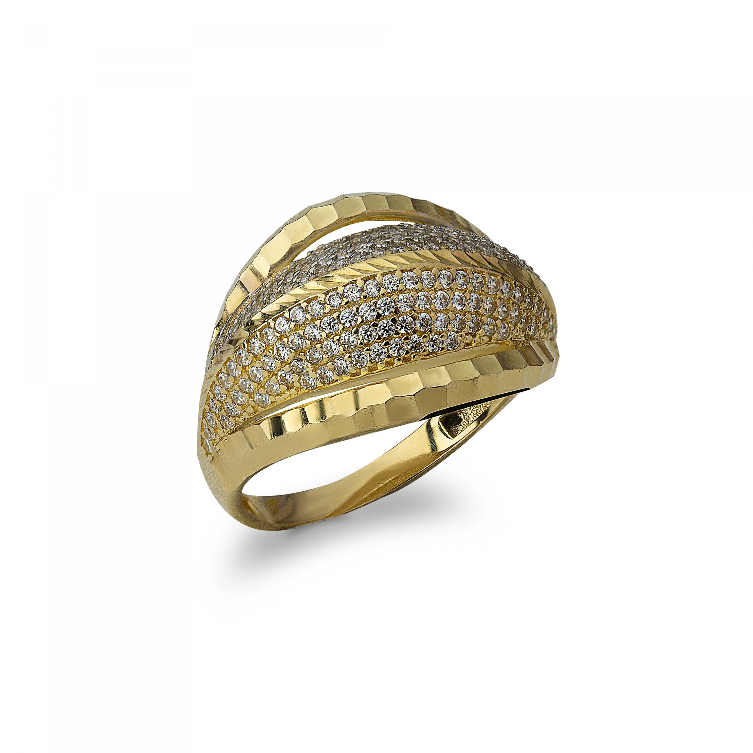 Oval Kesim Taşlı 14 Ayar Altın Yüzük