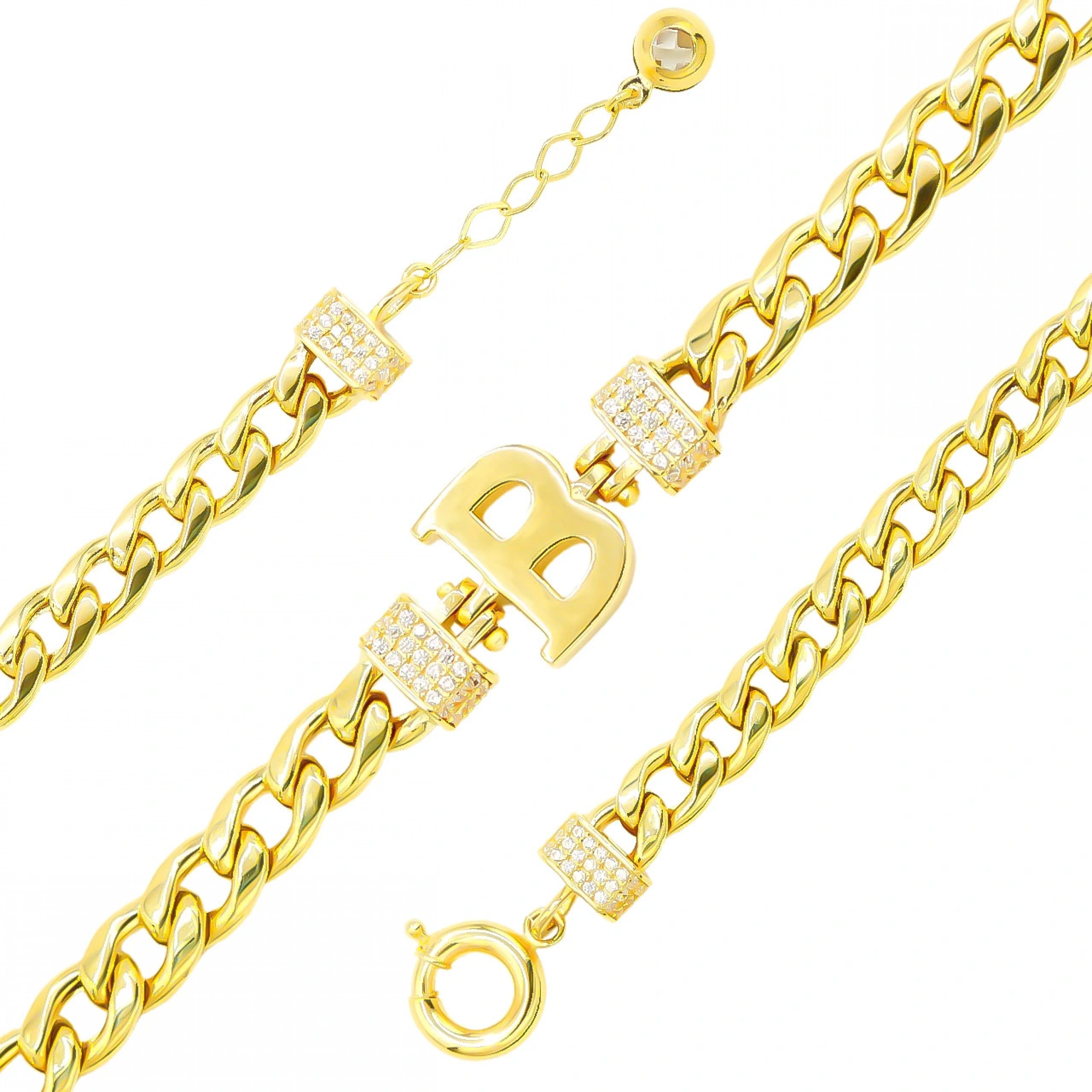 B Harfli 14 Ayar Altın Bileklik