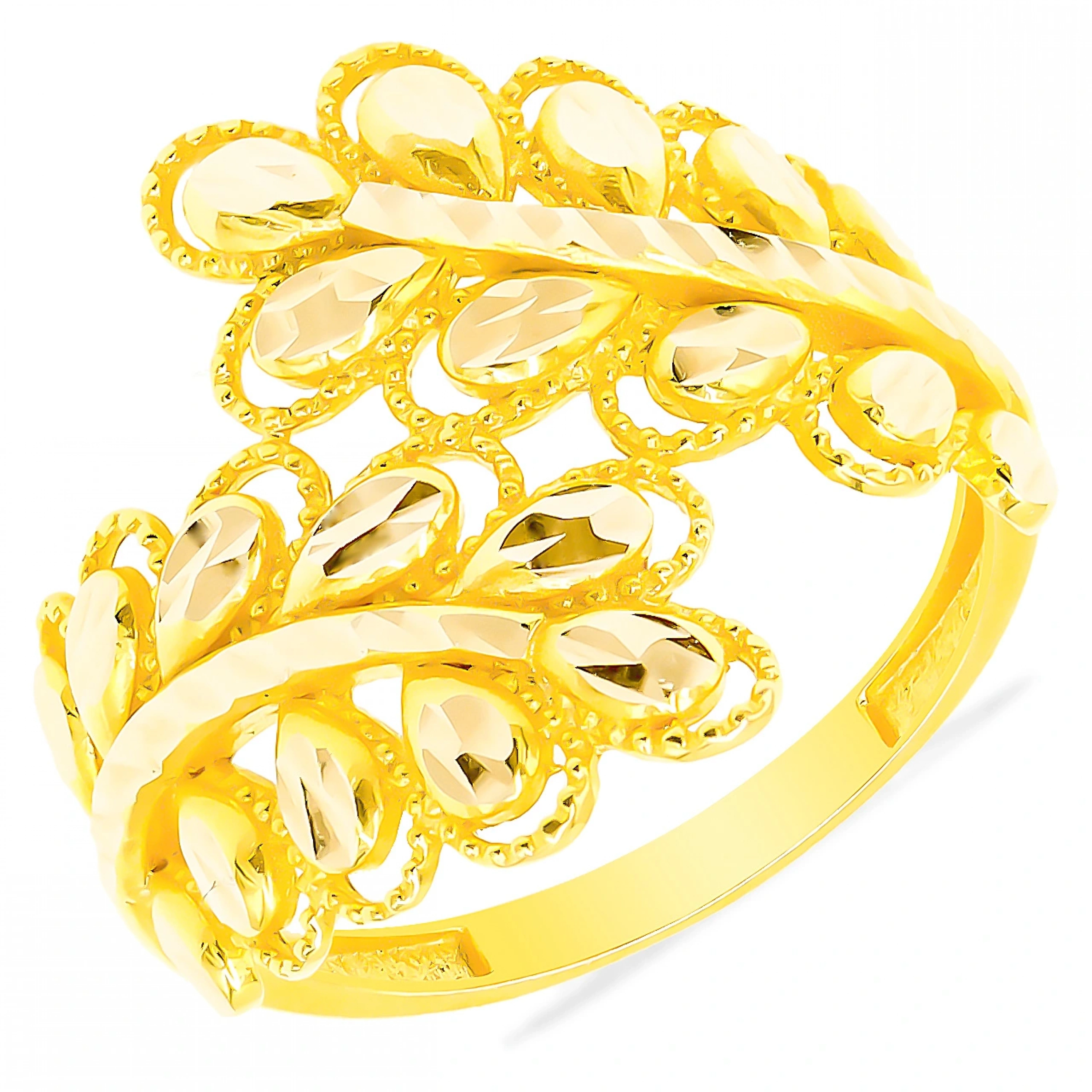 Yaprak Model Altın 14 Ayar Yüzük