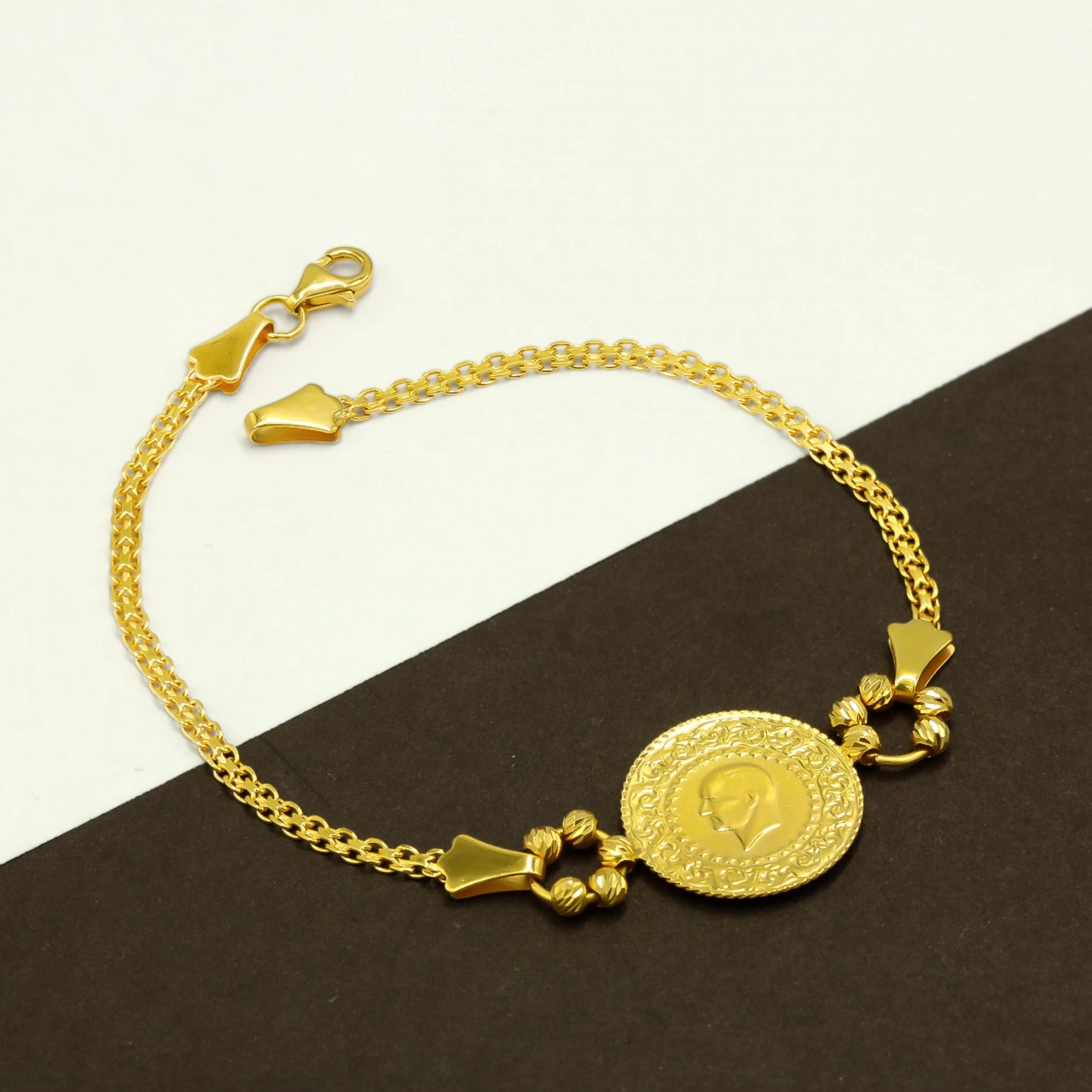 Özel Tasarım Çeyrekli 22 Ayar Altın Bileklik