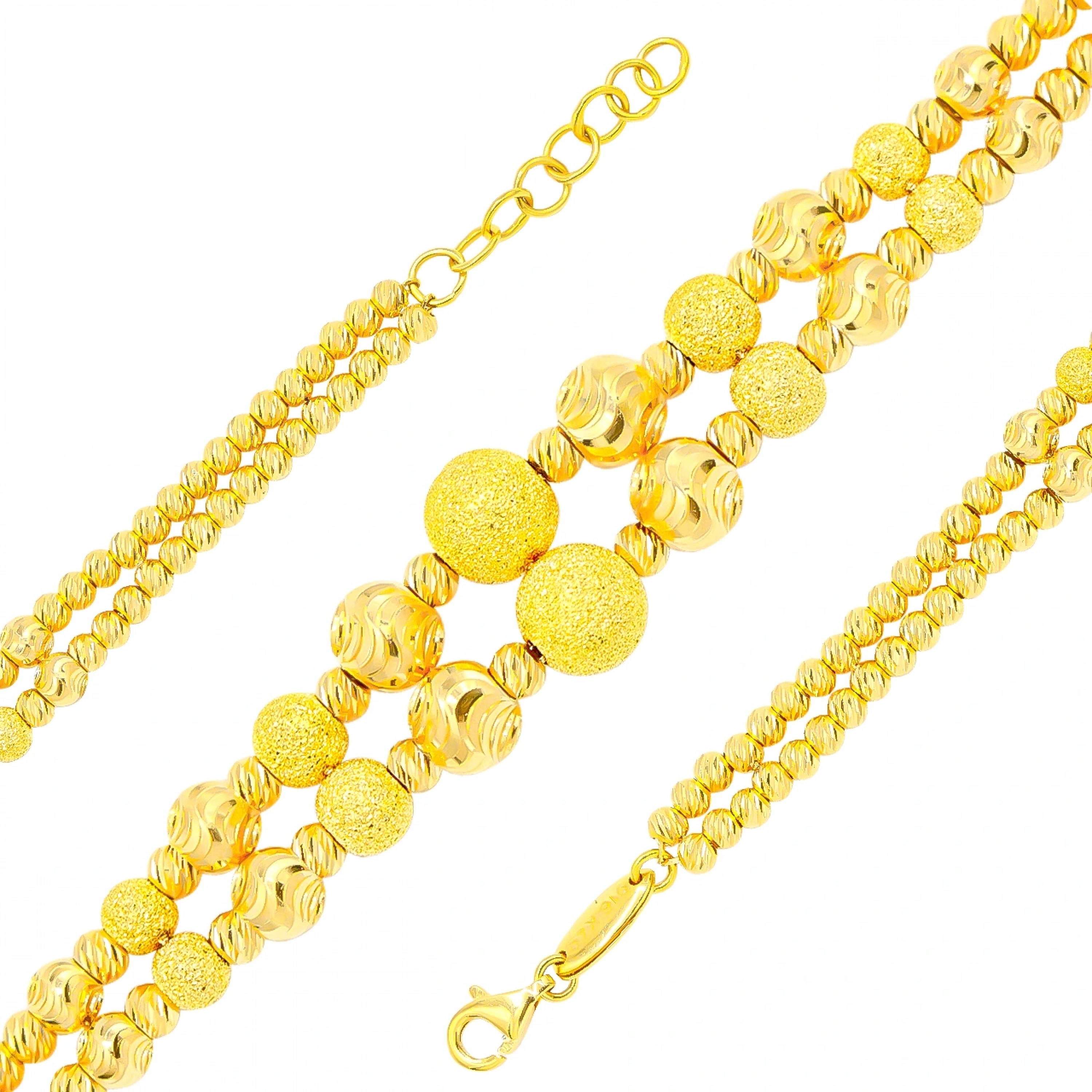 İki Sıra Dorika 22 Ayar Altın Bileklik