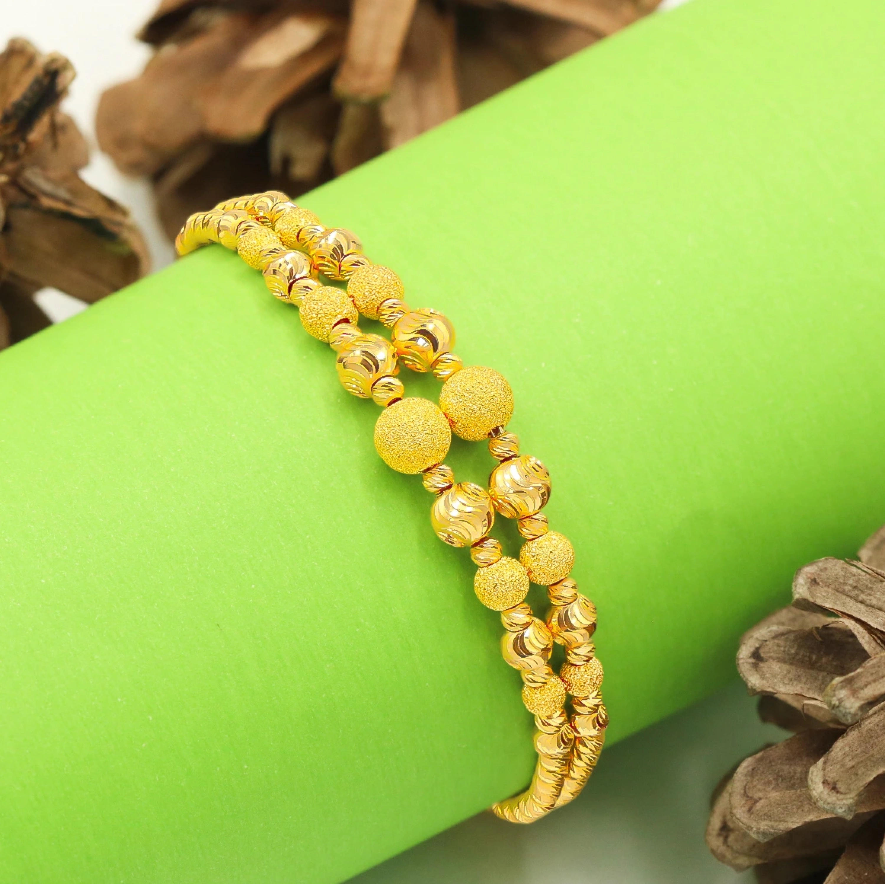 İki Sıra Dorika 22 Ayar Altın Bileklik