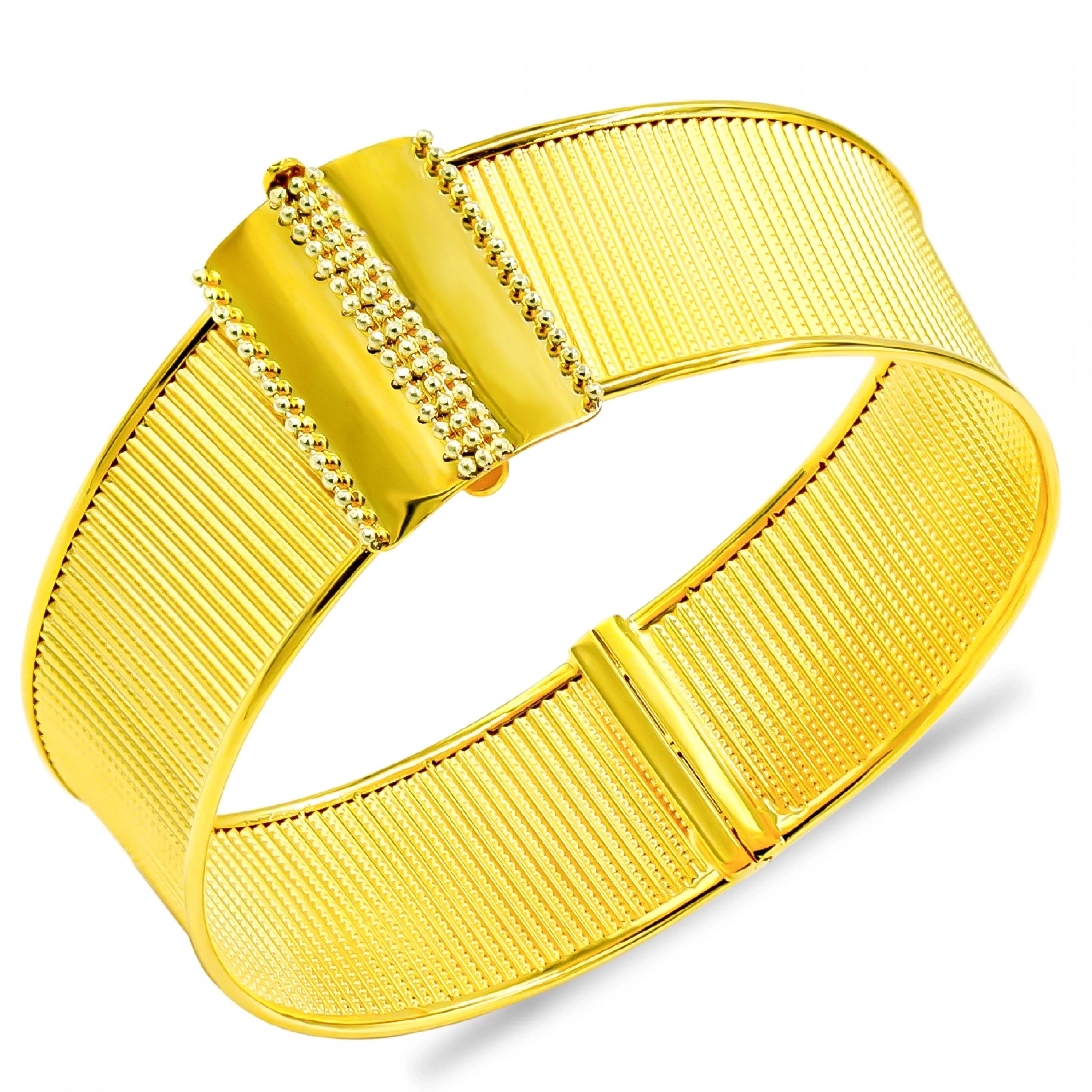 Özel Tasarım Hasır 14 Ayar Kelepçe Bilezik