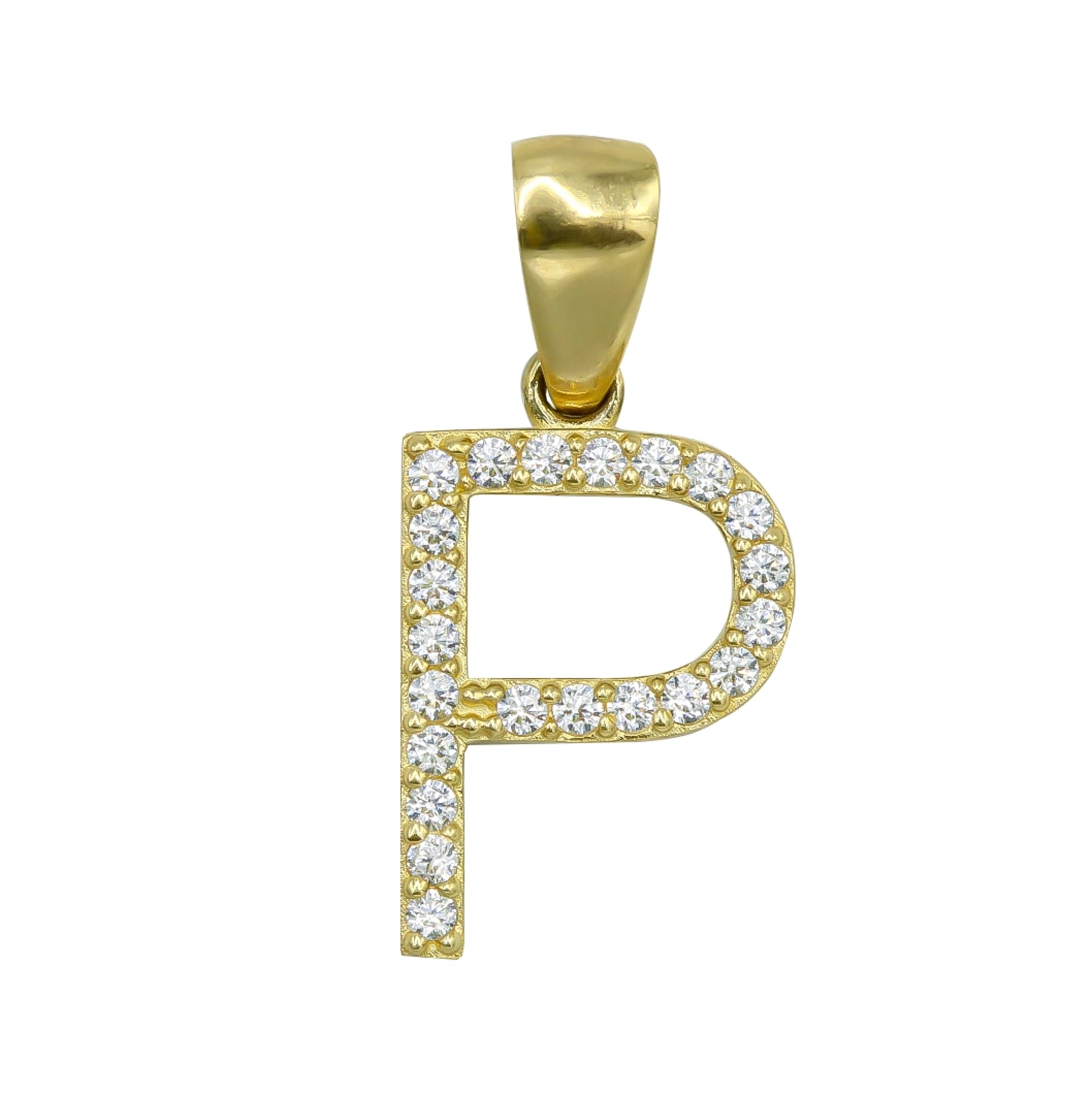 P Harfi 14 Ayar Altın Kolye Ucu