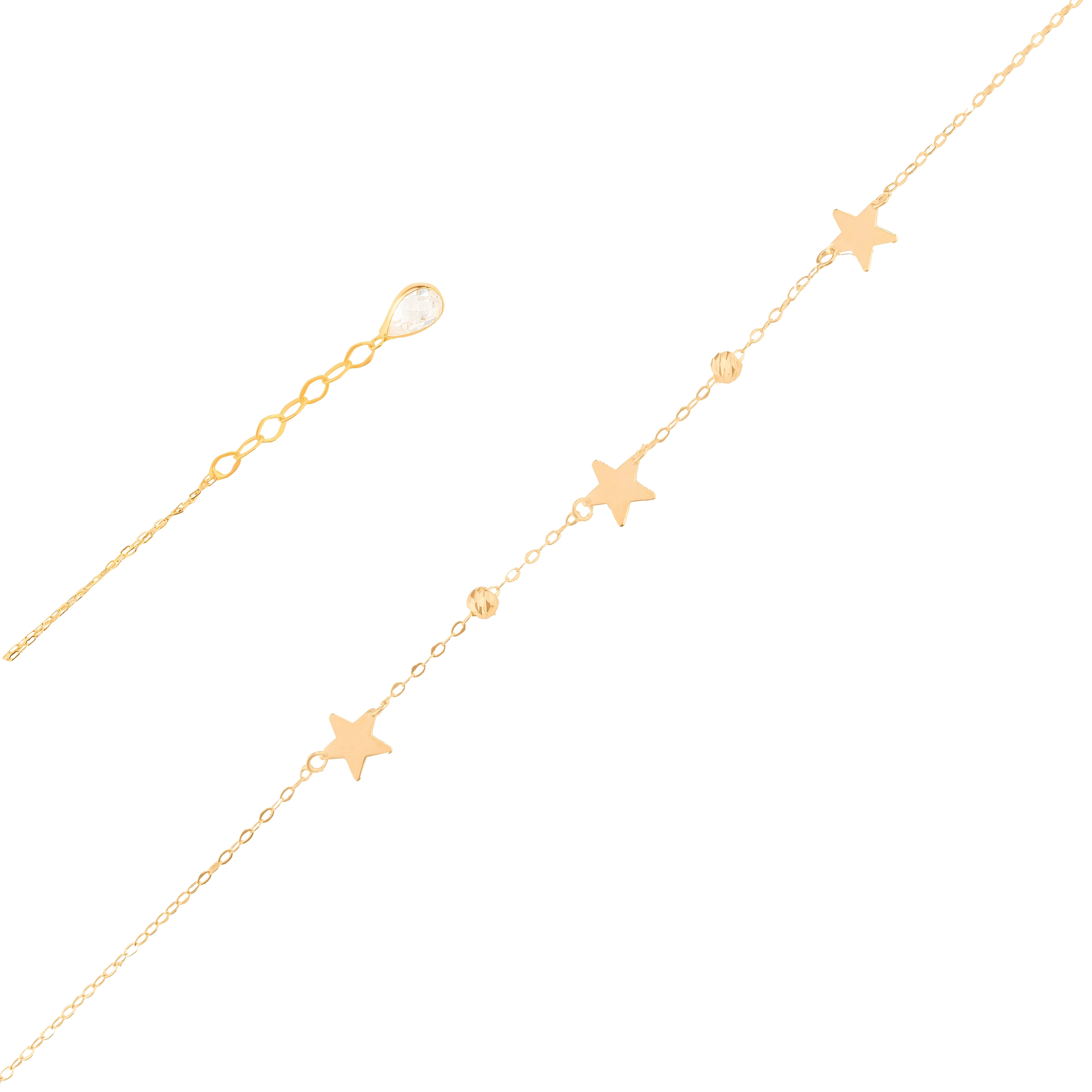 Yıldızlı 14 Ayar Altın Bileklik