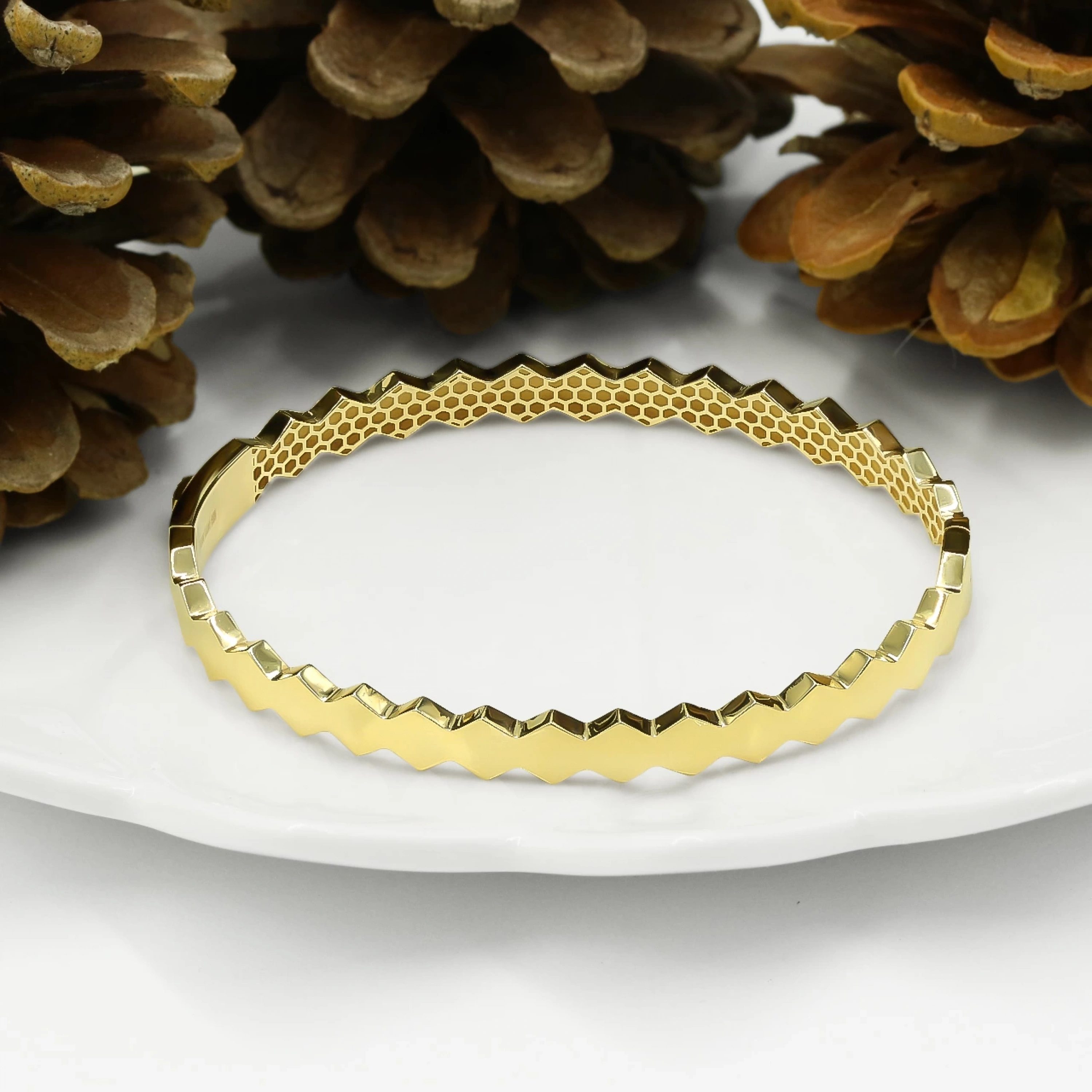 Taşsız Burgu 14 Ayar Kelepçe Bilezik