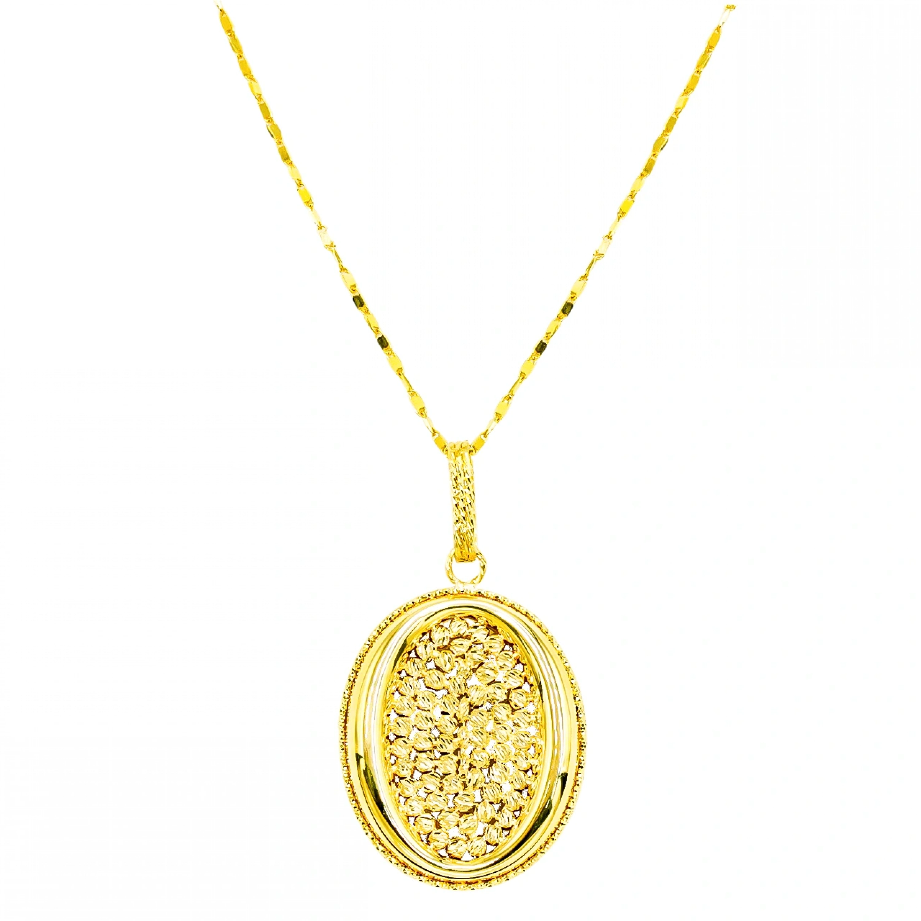 Dorika Oval Tasarım 14 Ayar Altın Kolye