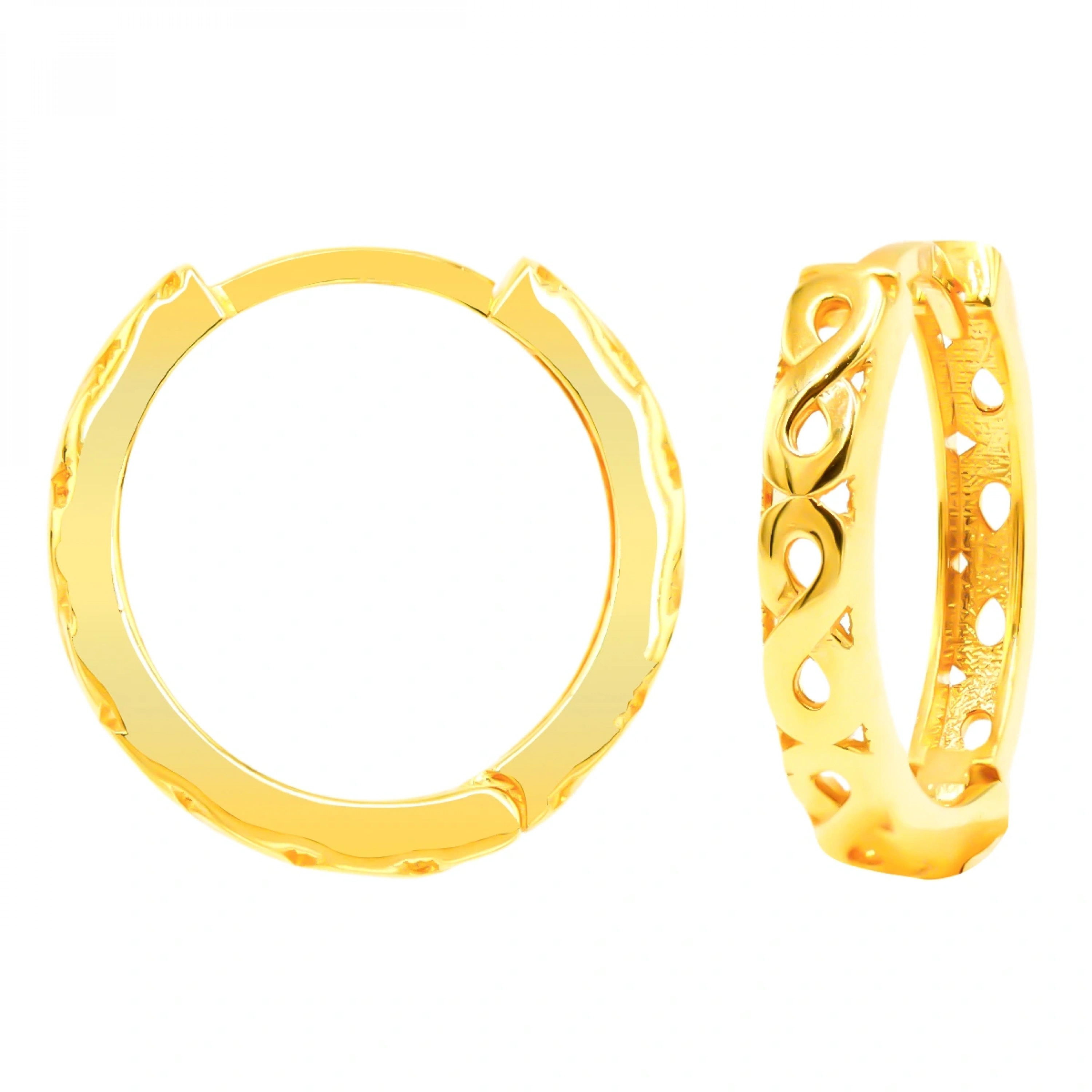 Sonsuzluk 14 Ayar Halka Altın Küpe