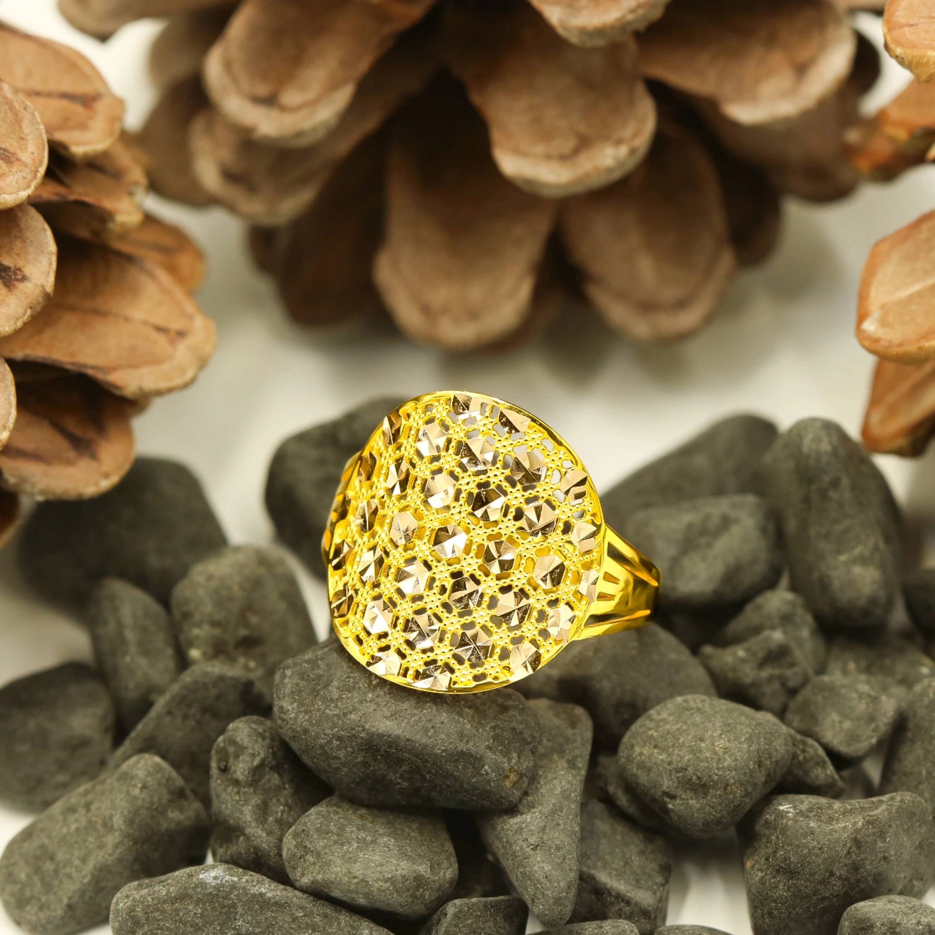 Petek Tasarım 14 Ayar Altın Yüzük