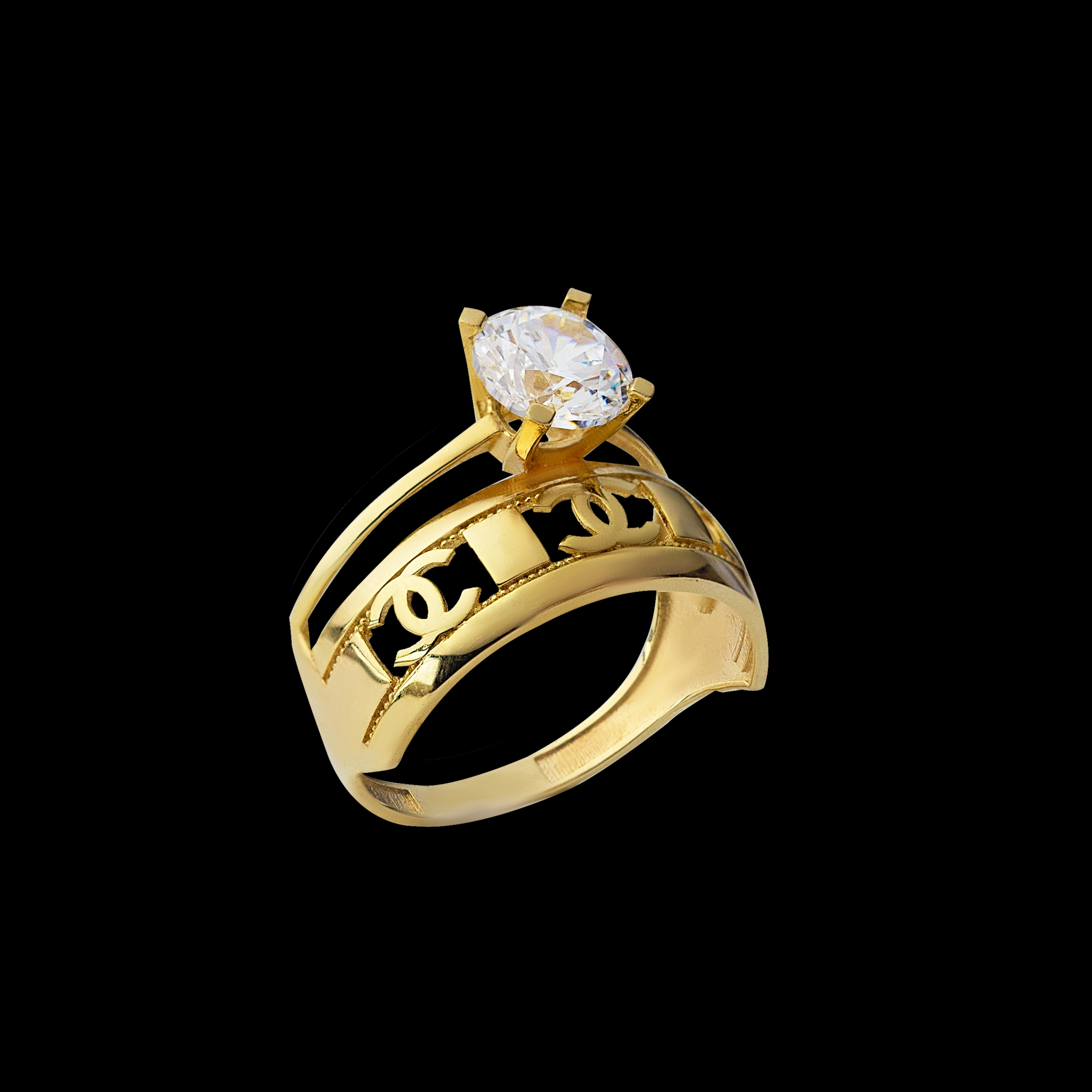 Tektaş Chanell Kesim 8 Ayar Altın Yüzük