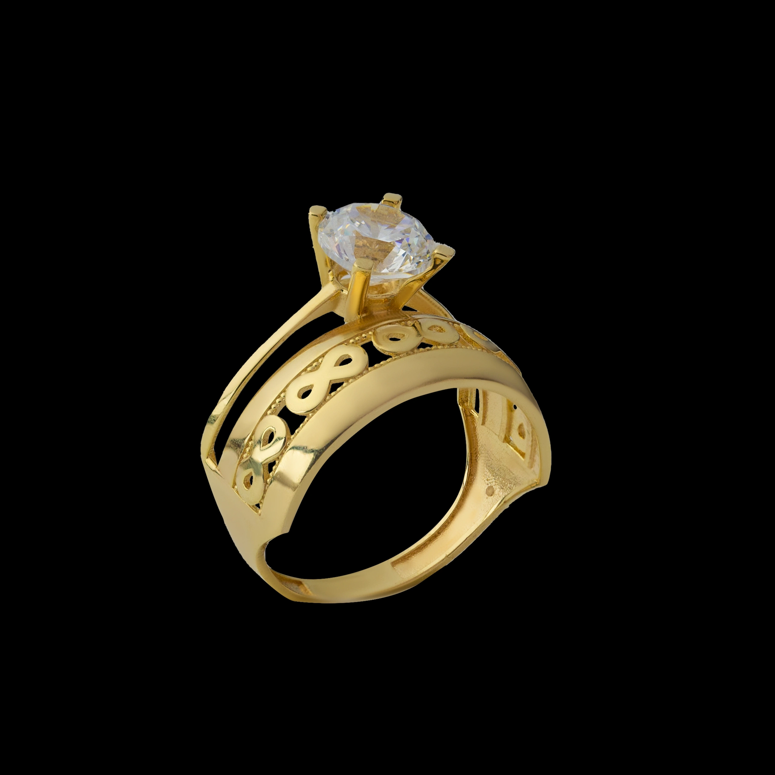 Tektaş Sonsuzluk Kesim 8 Ayar Altın Yüzük