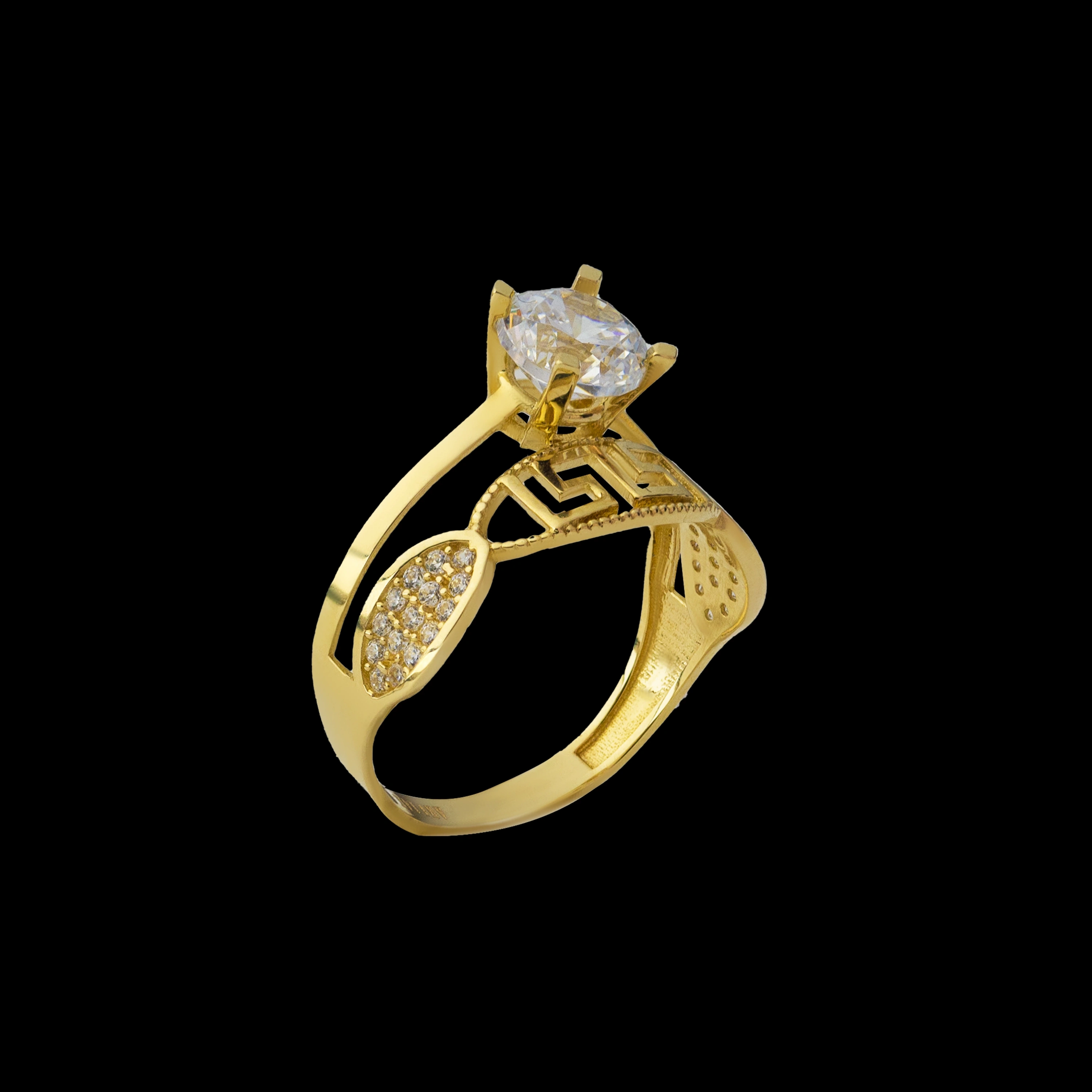 Tektaş Spiral Kesim 14 Ayar Altın Yüzük