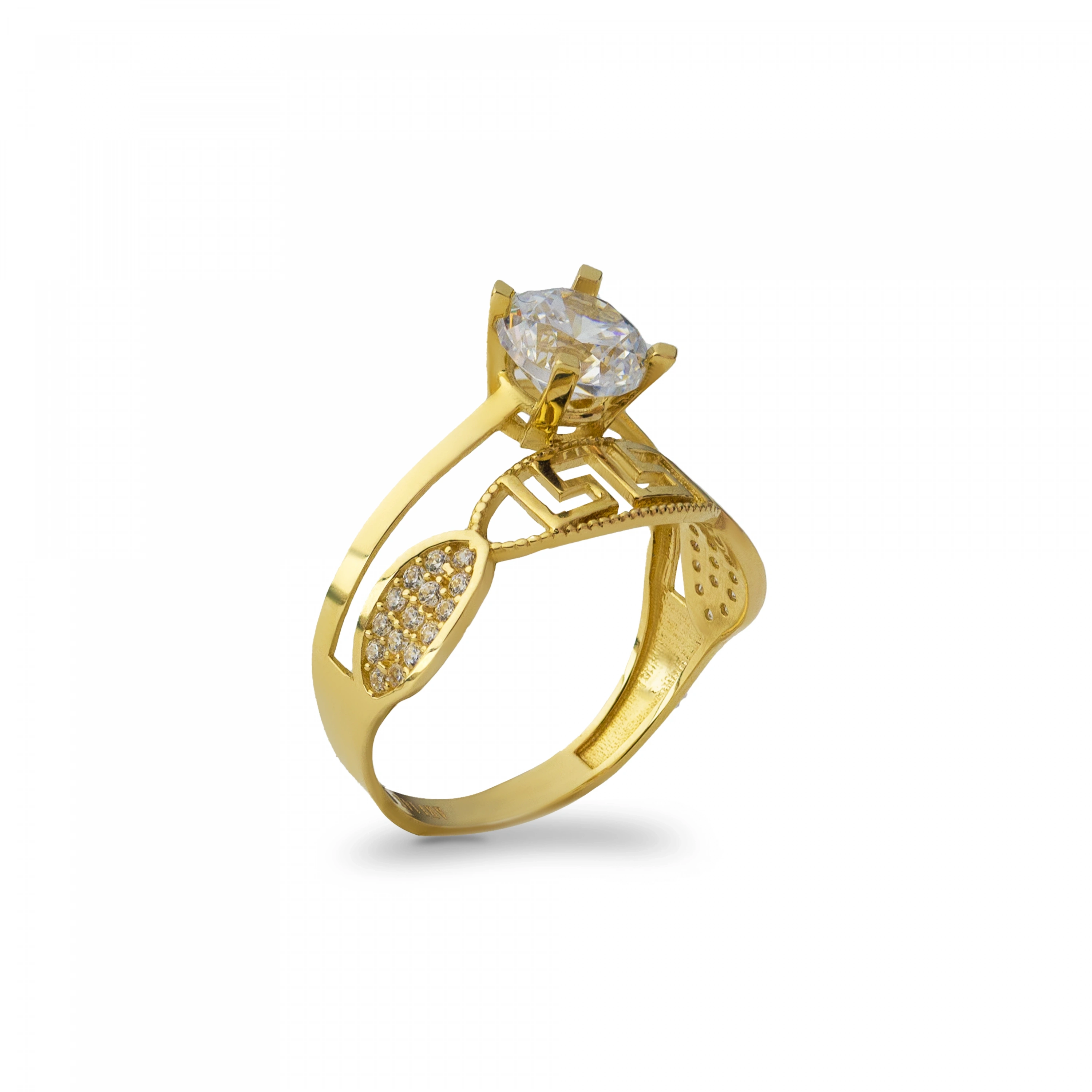 Tektaş Spiral Kesim 14 Ayar Altın Yüzük