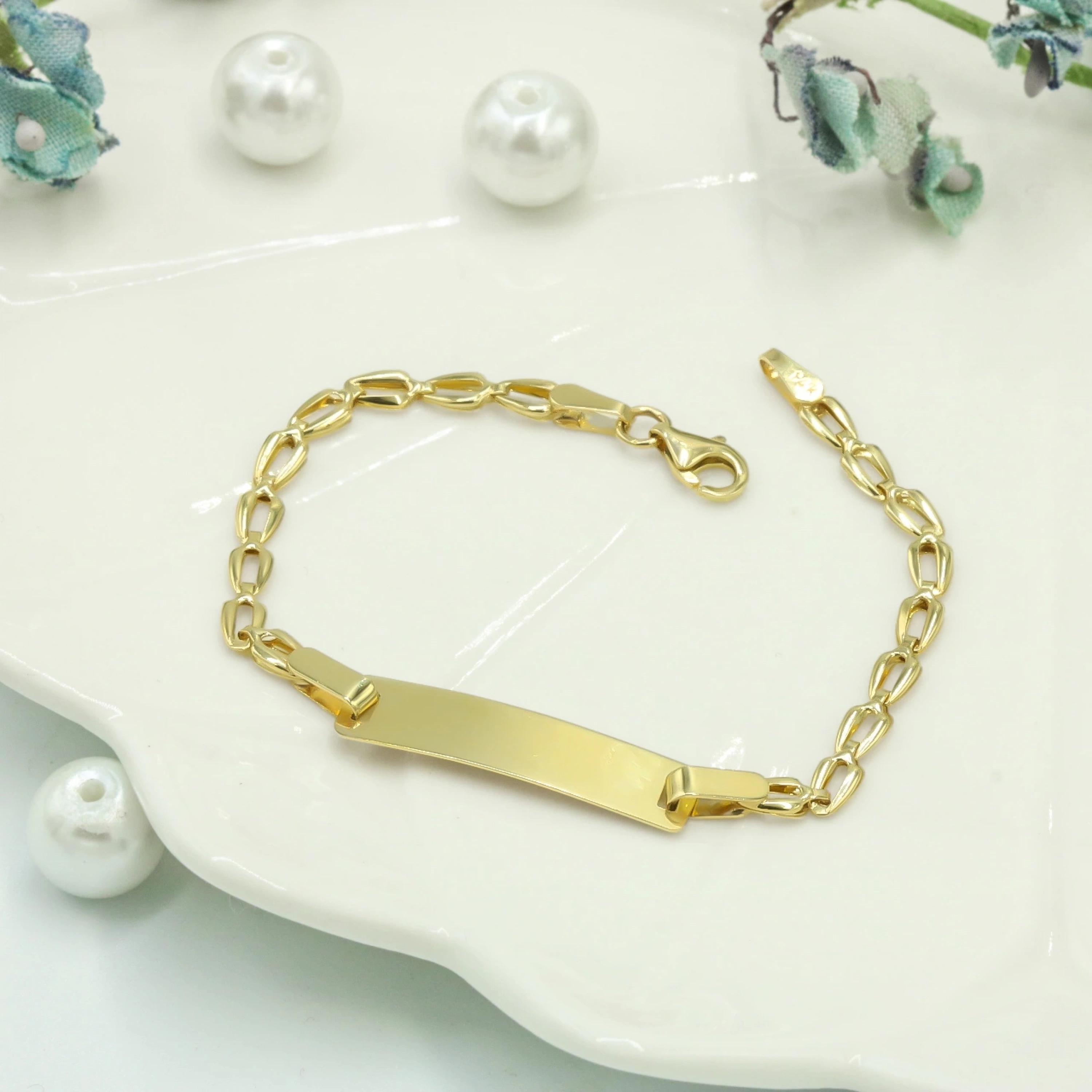 Plakalı 14 Ayar Altın Çocuk Künyesi