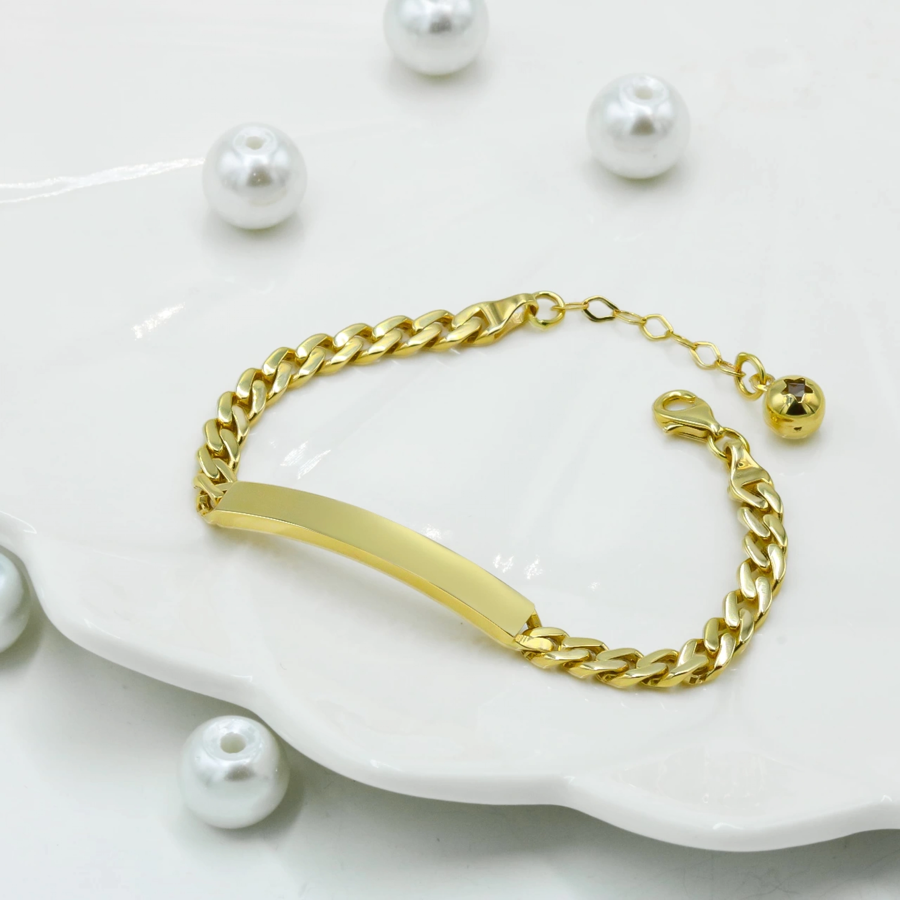 Plakalı Gurmet 14 Ayar Altın Bileklik