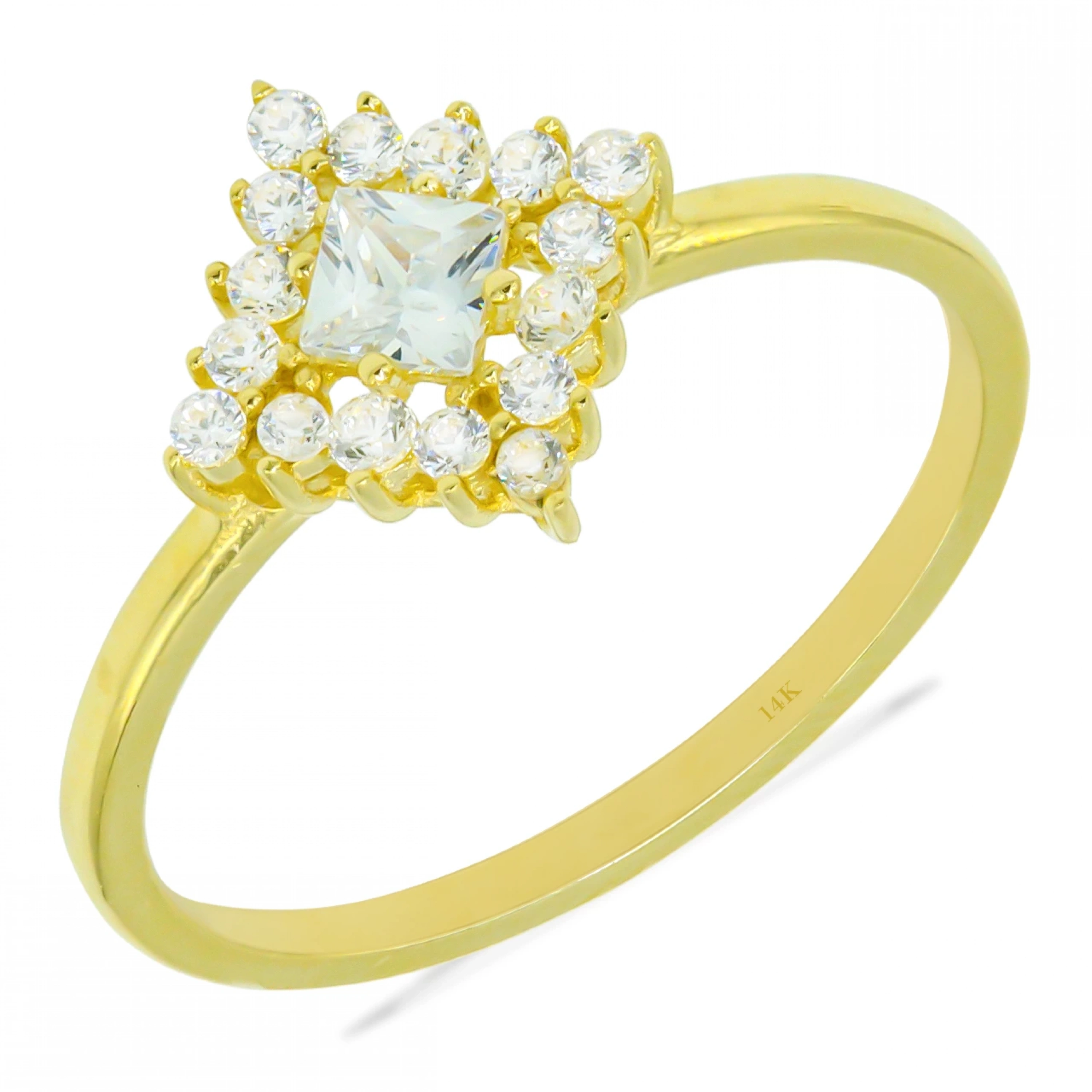 Prizma 14 Ayar Altın Tektaş Yüzük