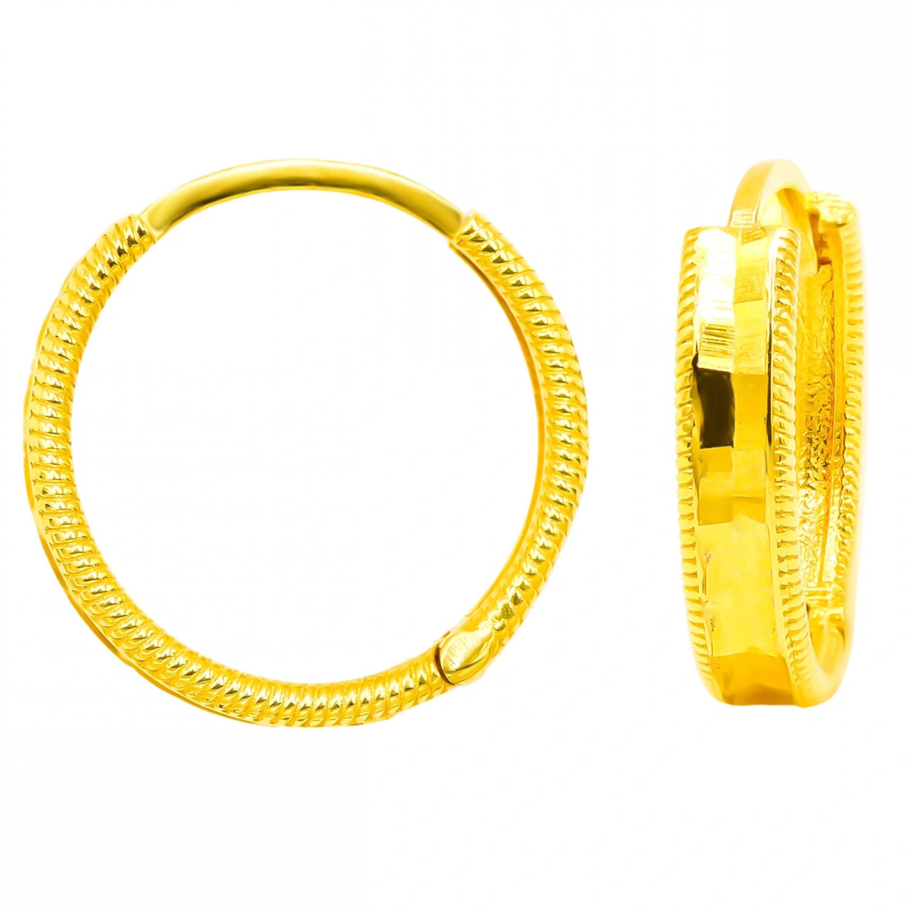 Pul Halka 14 Ayar Altın Küpe