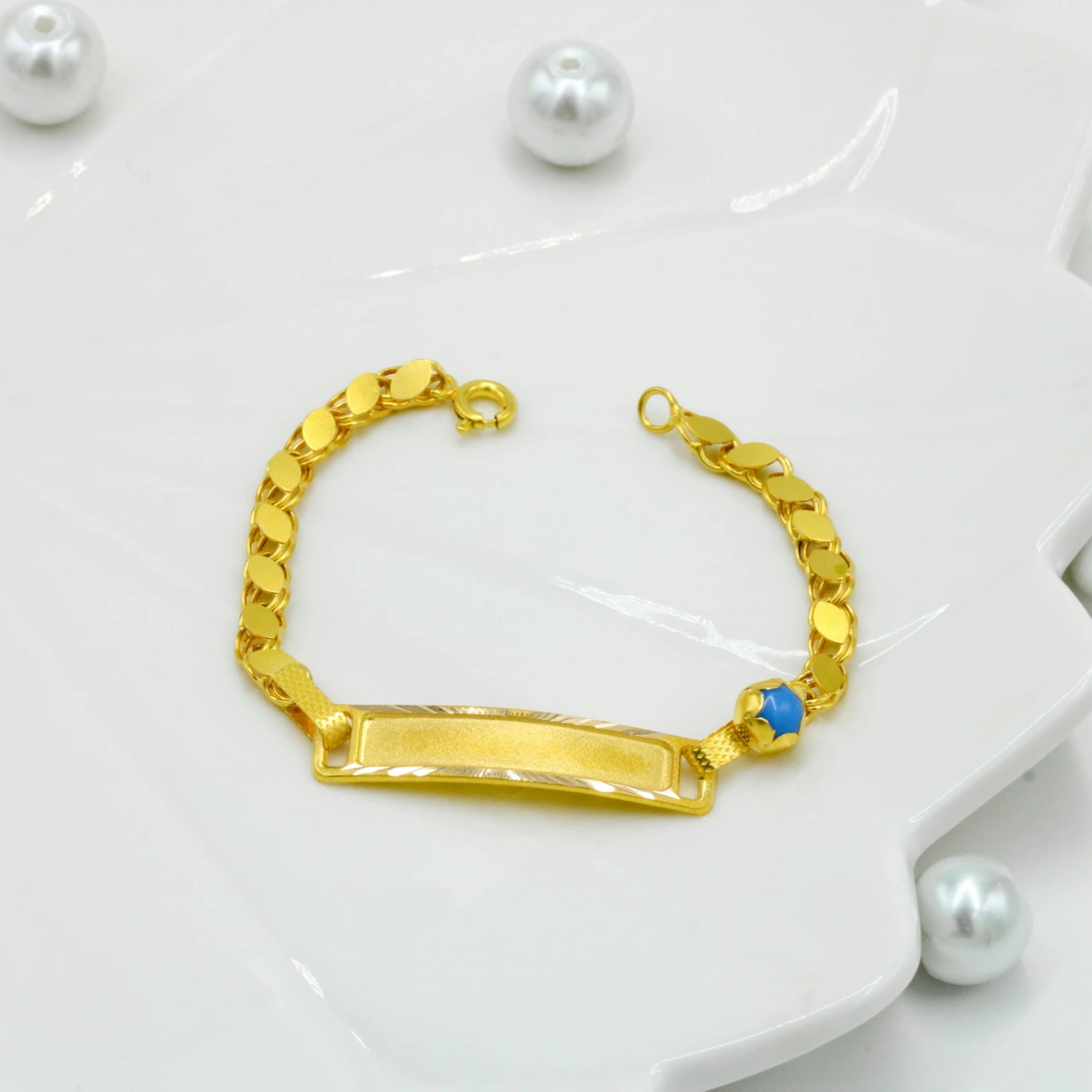 Pull Plaka Zincir 8 Ayar Altın Bileklik