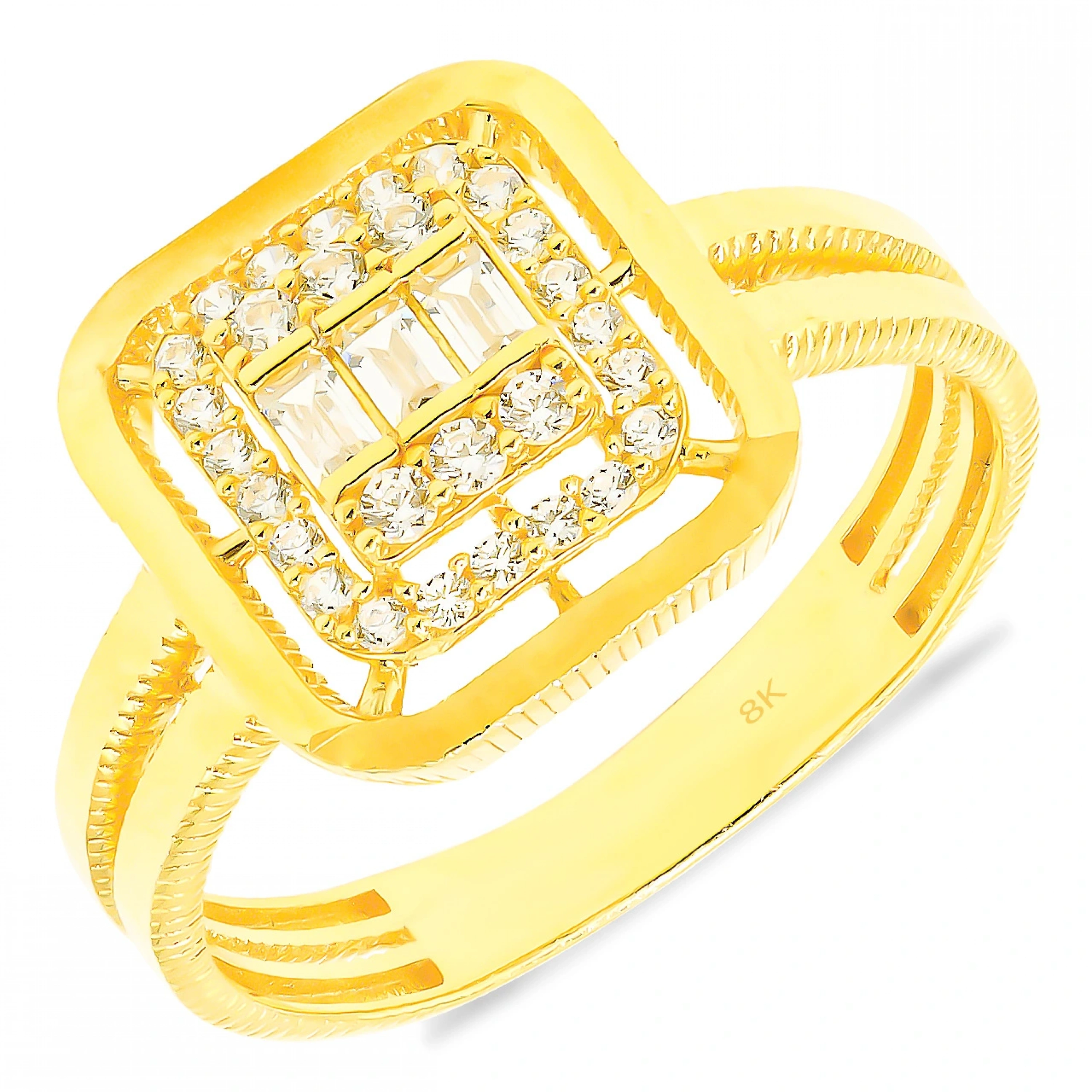 Baget Taşlı 8 Ayar Altın Yüzük