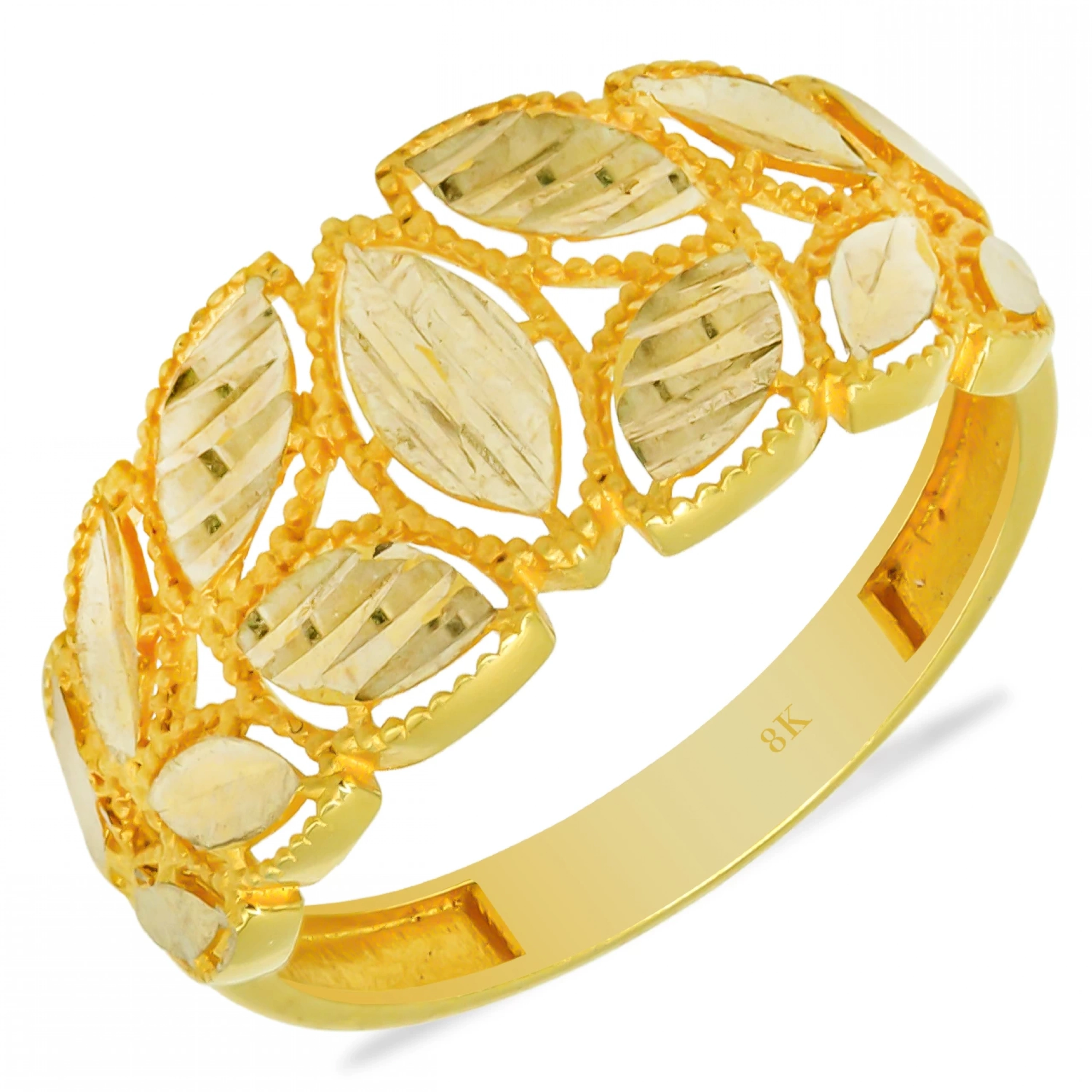 Pullu 8 Ayar Altın Yüzük