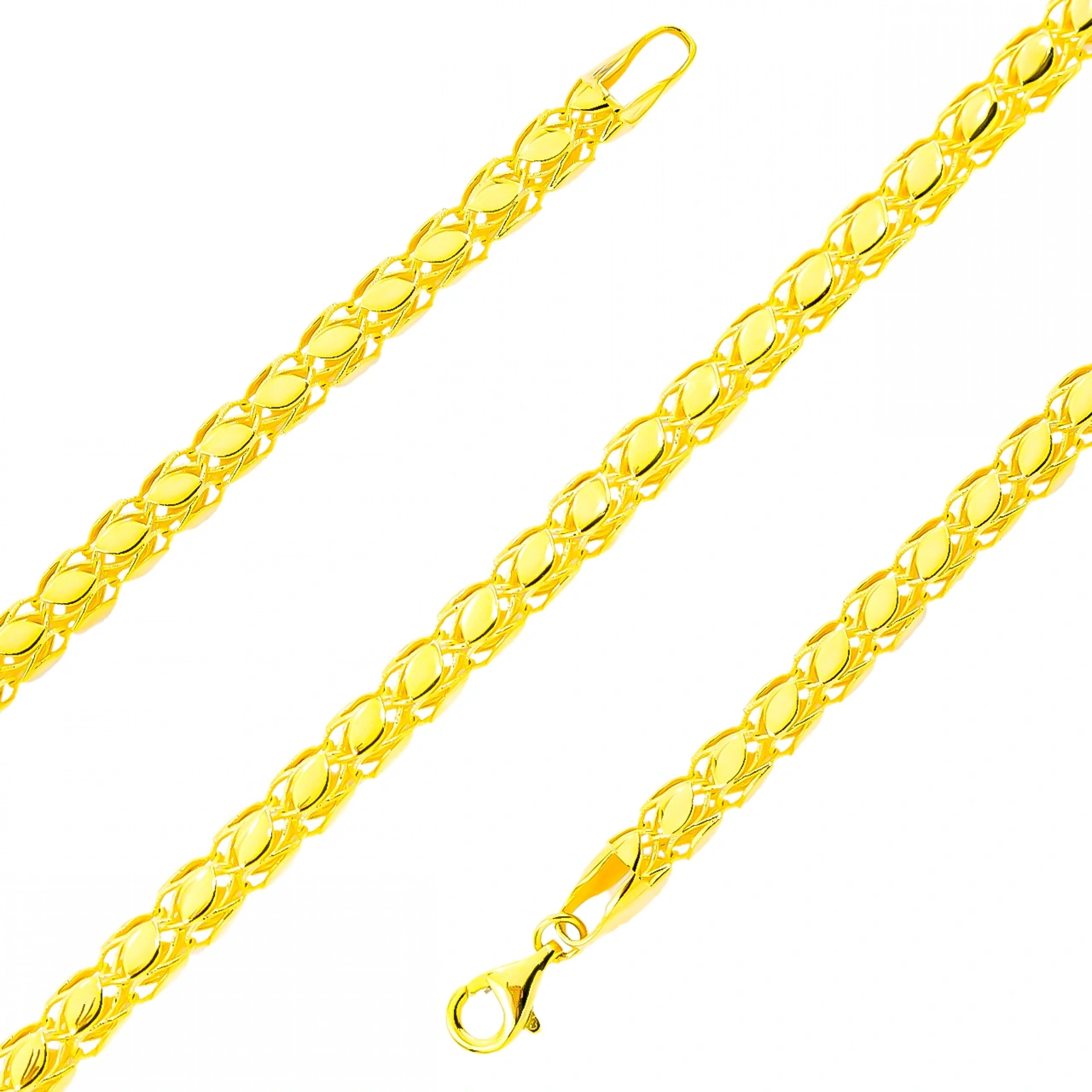 Pullu ve Halat 14 Ayar Altın Bileklik