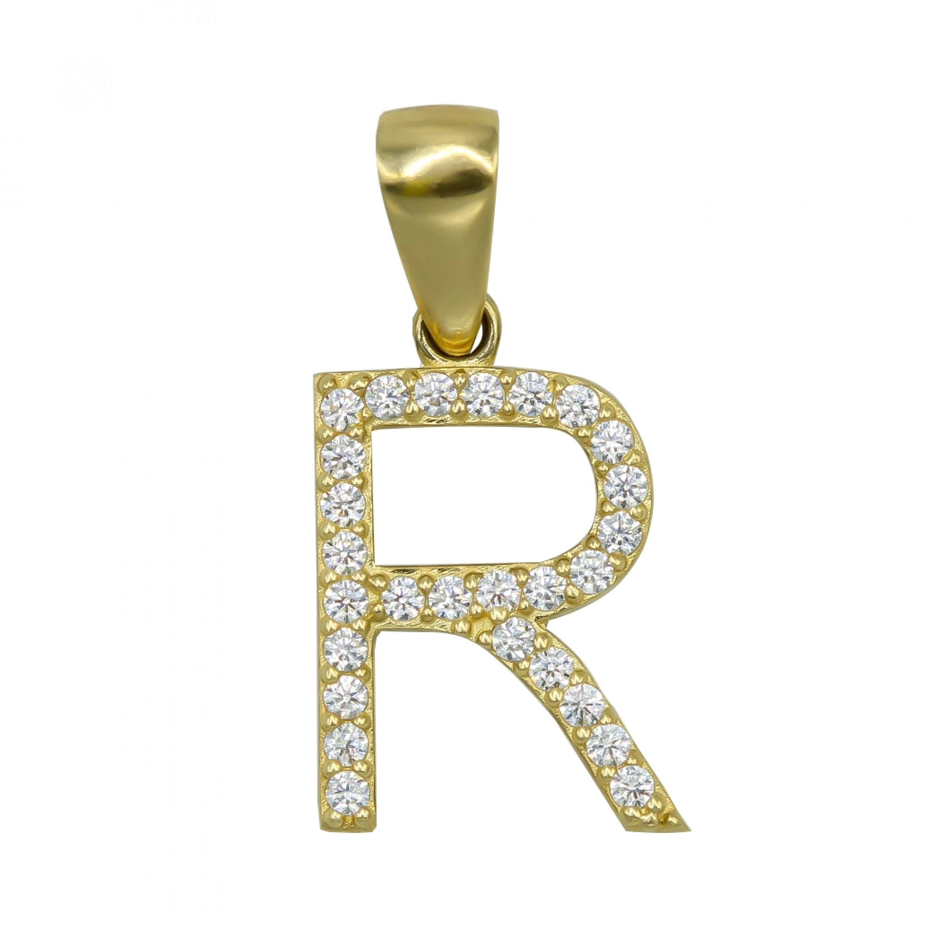 R Harfi 14 Ayar Altın Kolye Ucu