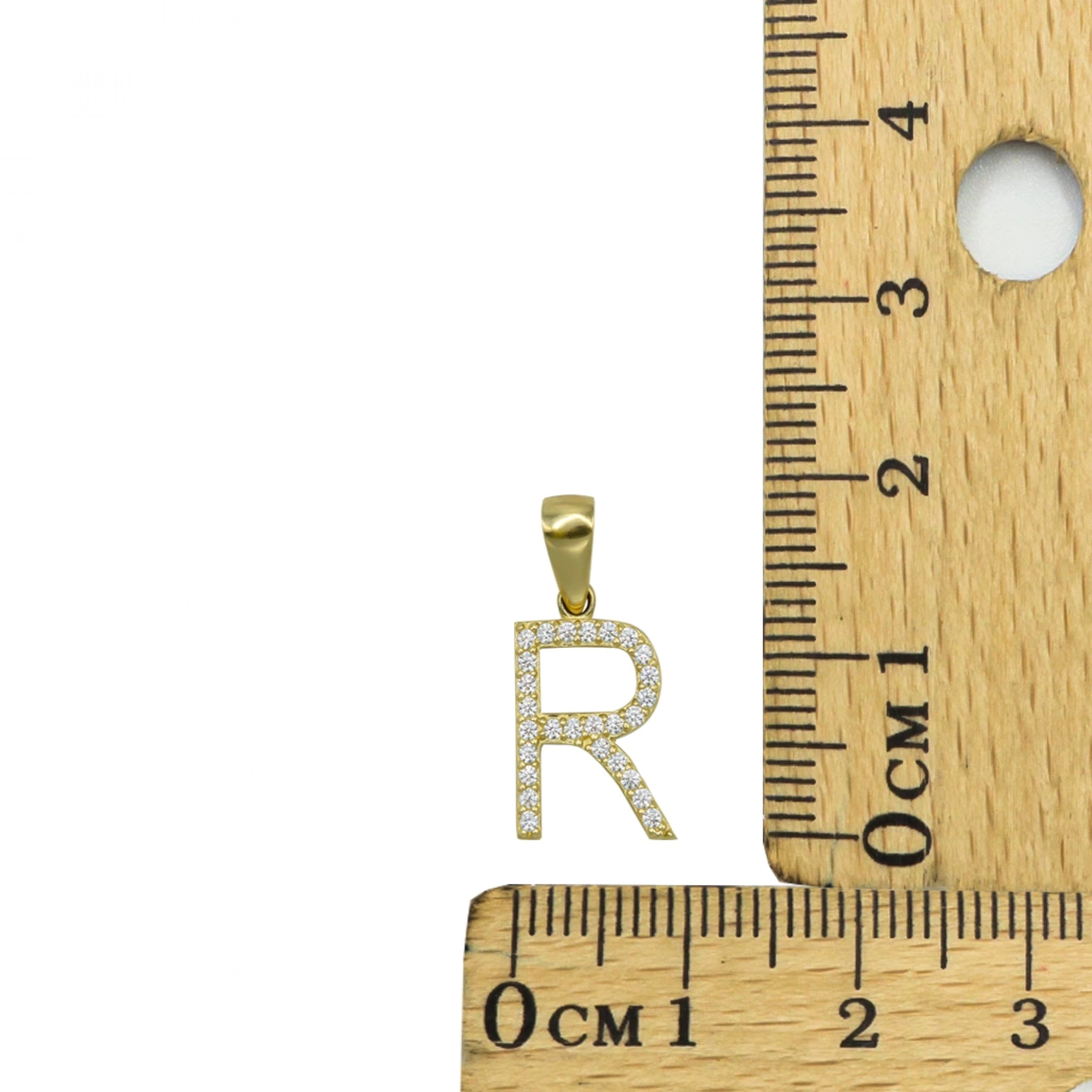 R Harfi 14 Ayar Altın Kolye Ucu