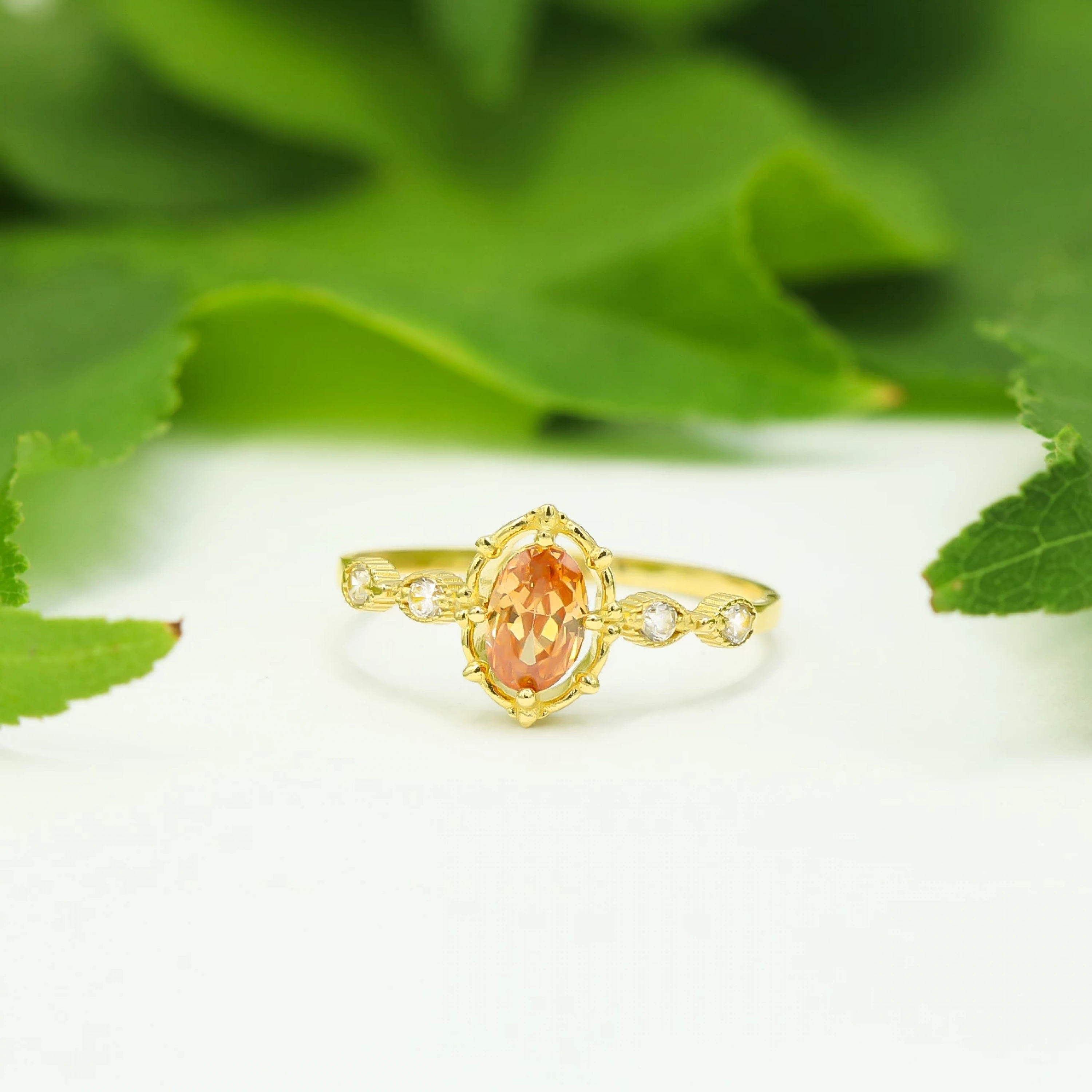 Renkli Taşlı 14 Ayar Altın Yüzük