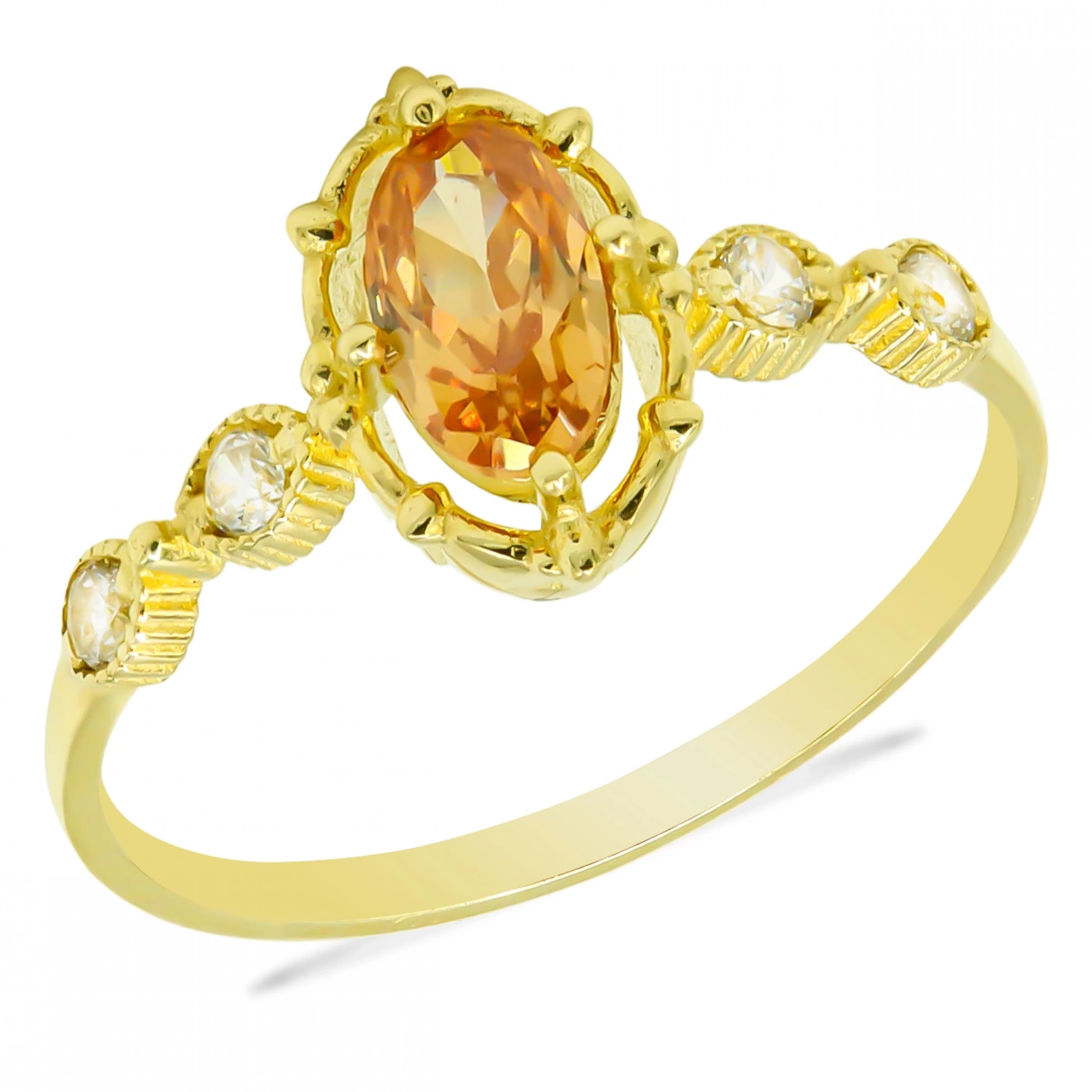 Renkli Taşlı 14 Ayar Altın Yüzük