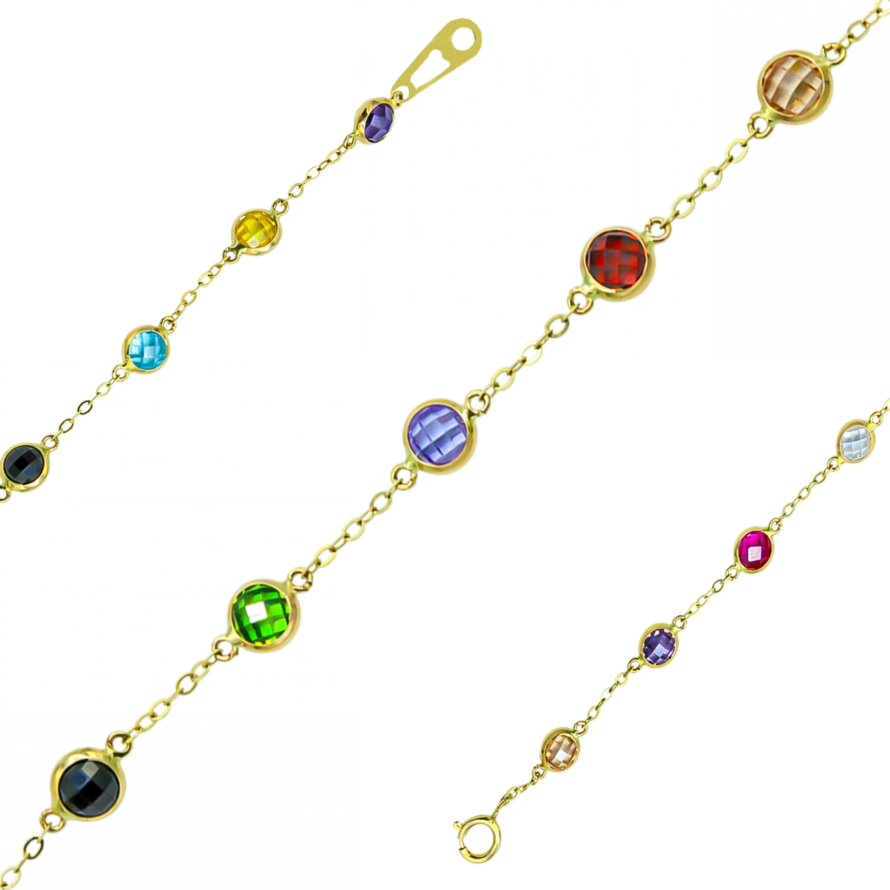 Renkli Toplu 14 Ayar Altın Bileklik