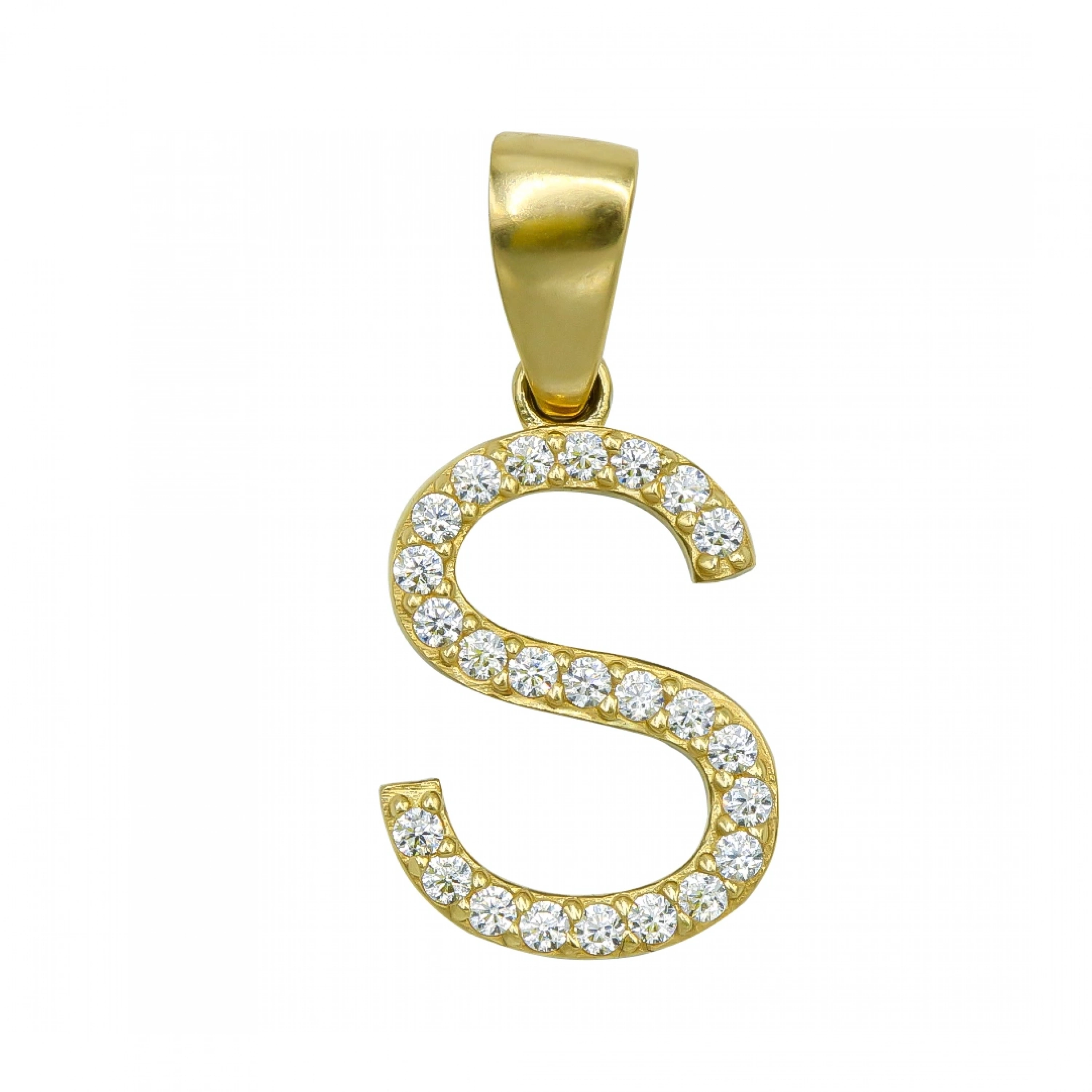 S Harfi 14 Ayar Altın Kolye Ucu