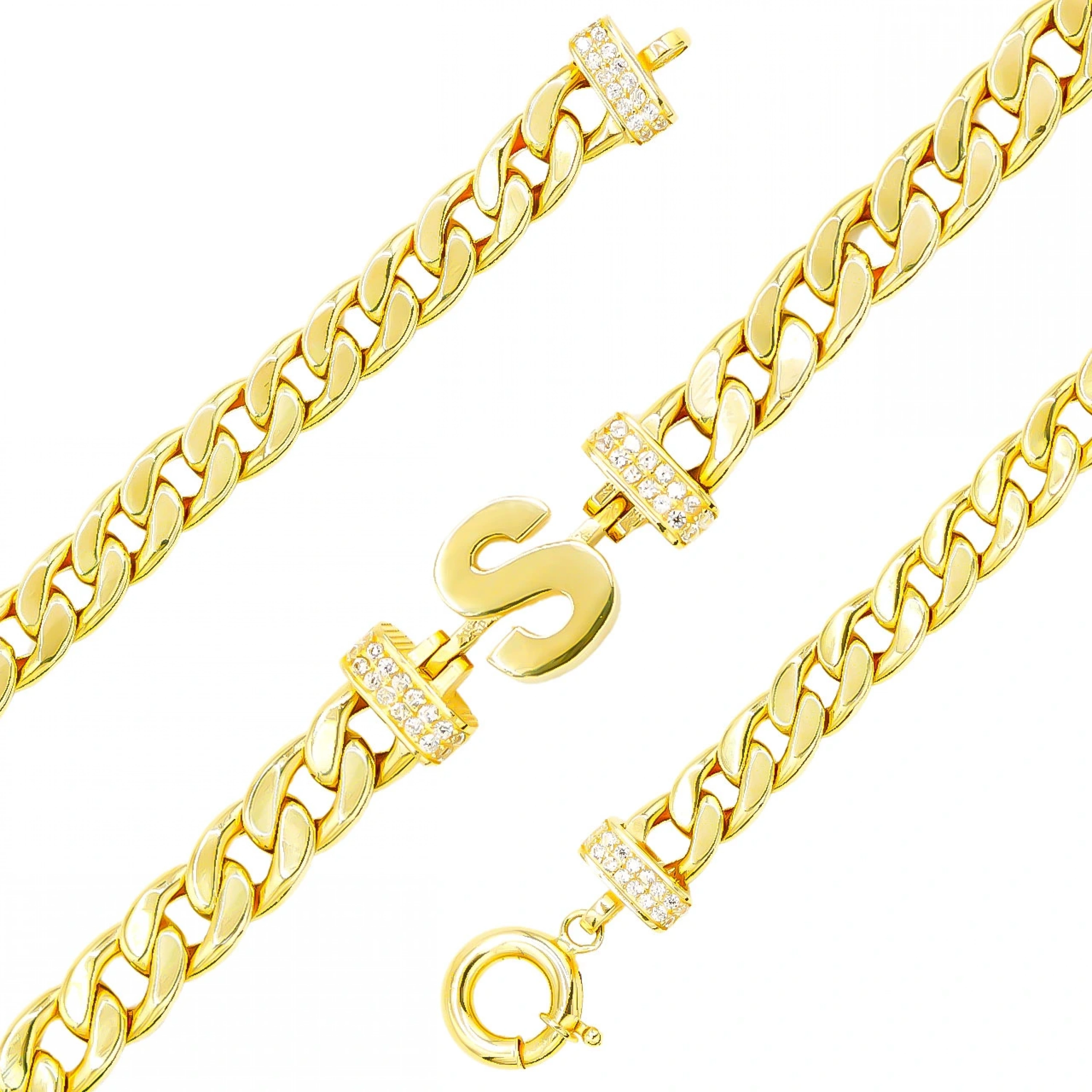 S Harfli 14 Ayar Altın Bileklik