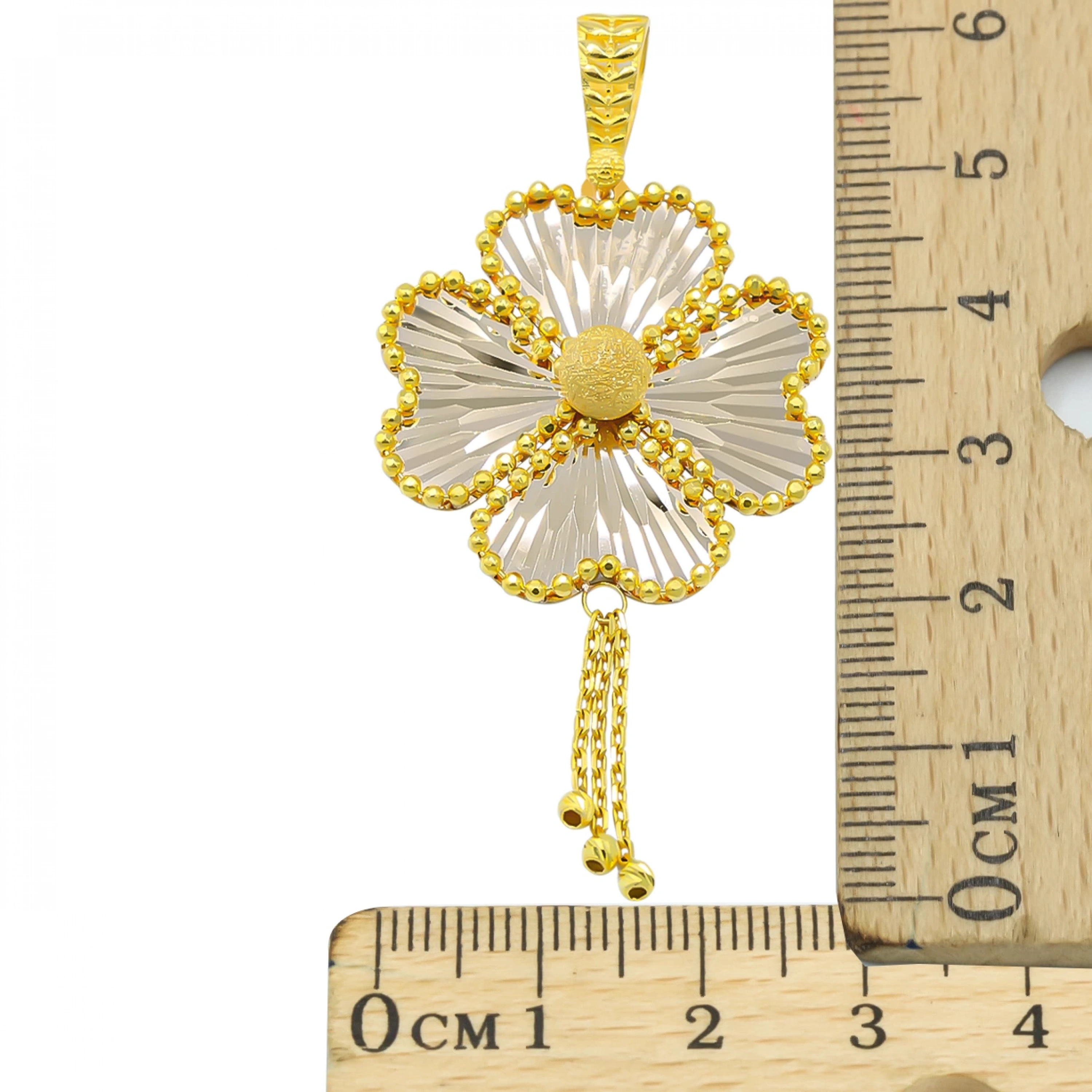 Sarkıntılı Yonca 14 Ayar Altın Kolye Ucu (6 Cm)