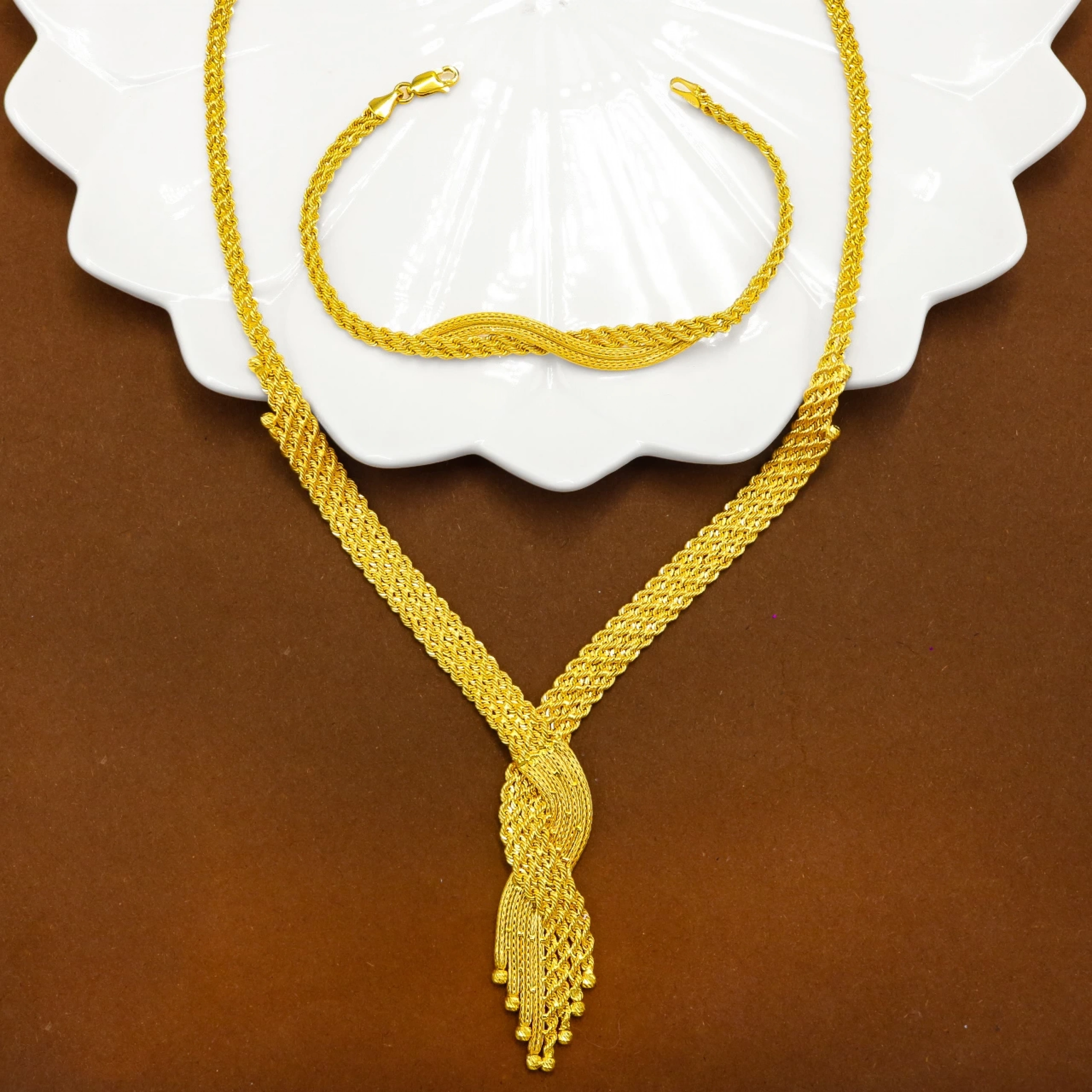 Sarmal Örgü 8 Ayar Altın Set