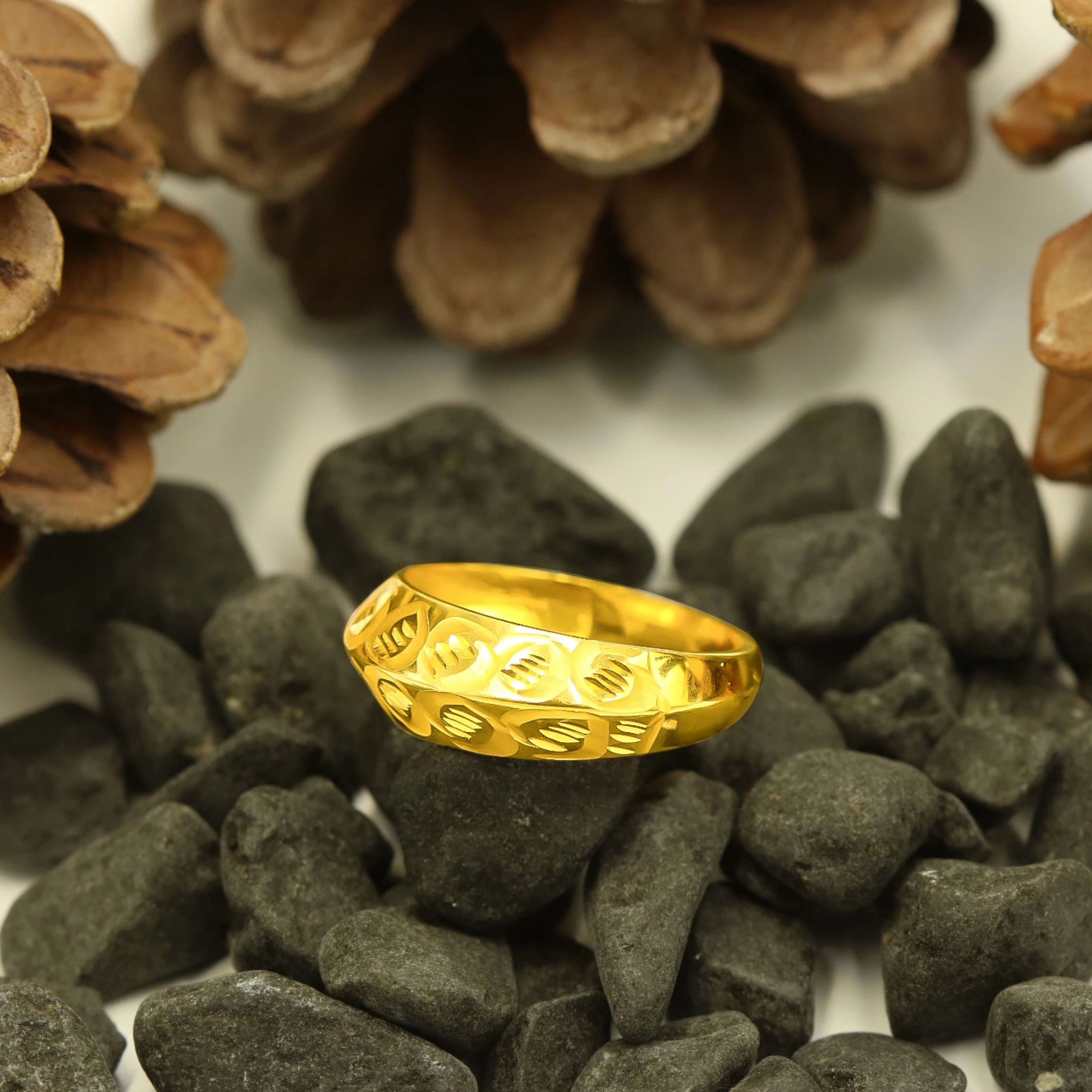 Şeritli 14 Ayar Altın Yüzük