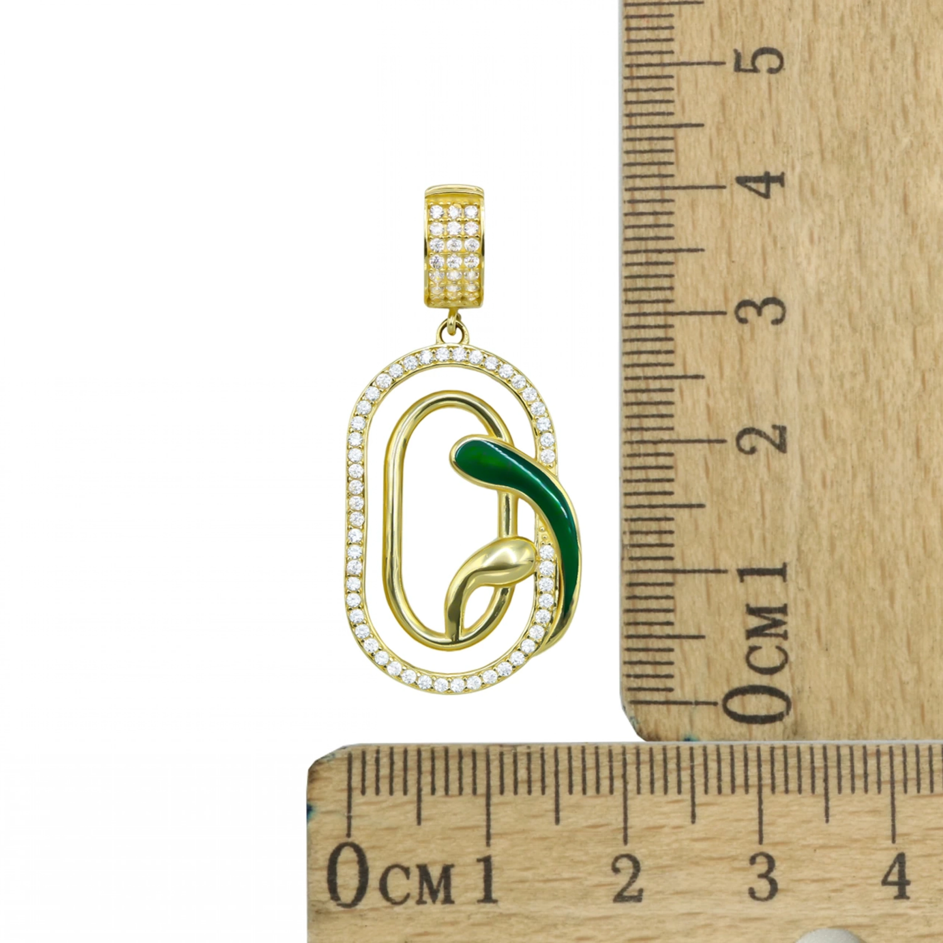 Snake Taşlı 14 Ayar Altın Kolye Ucu