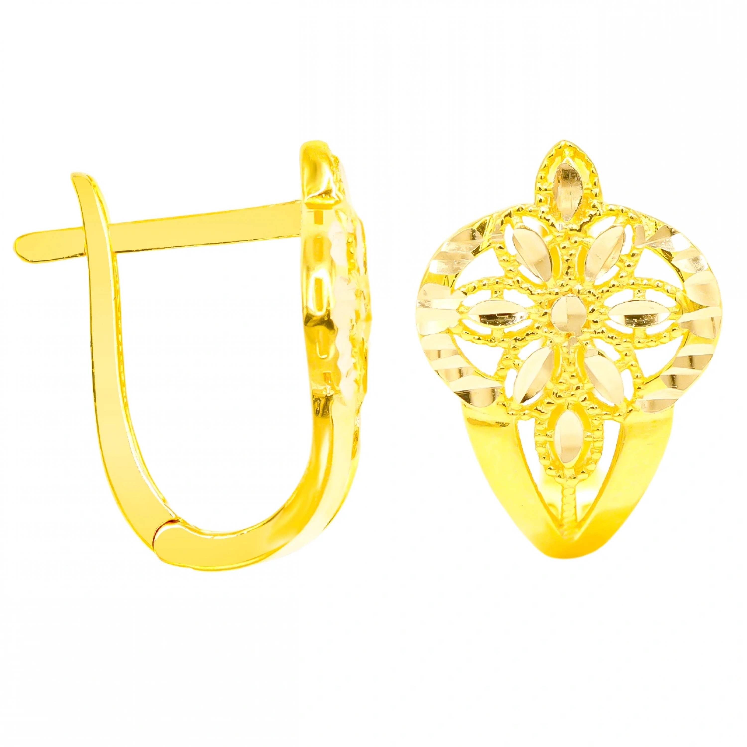 Telkari 14 Ayar Klipsli Altın Küpe