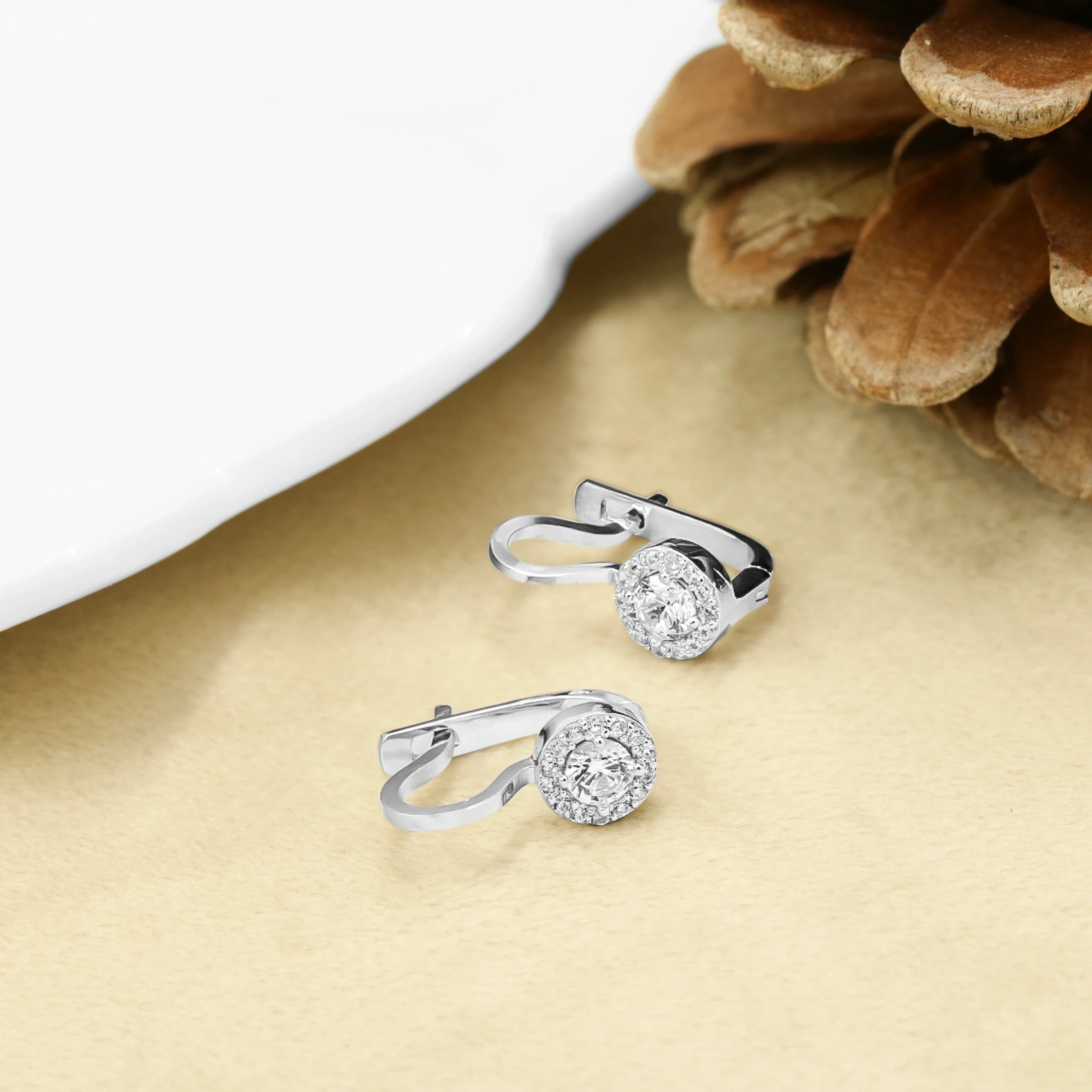 Yuvarlak 14 Ayar Klipsli Altın Küpe