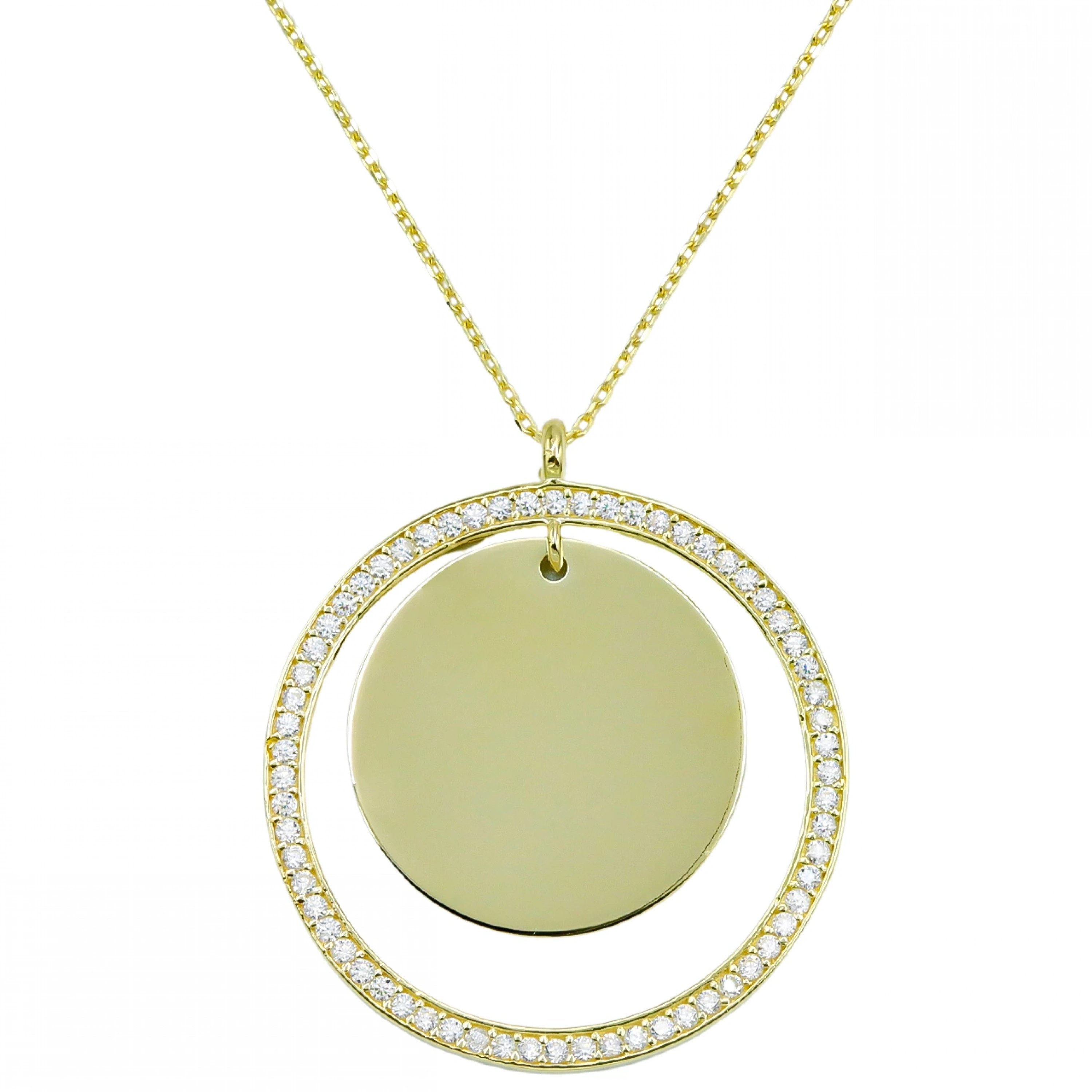 Taş Plakalı 8 Ayar Altın Kolye