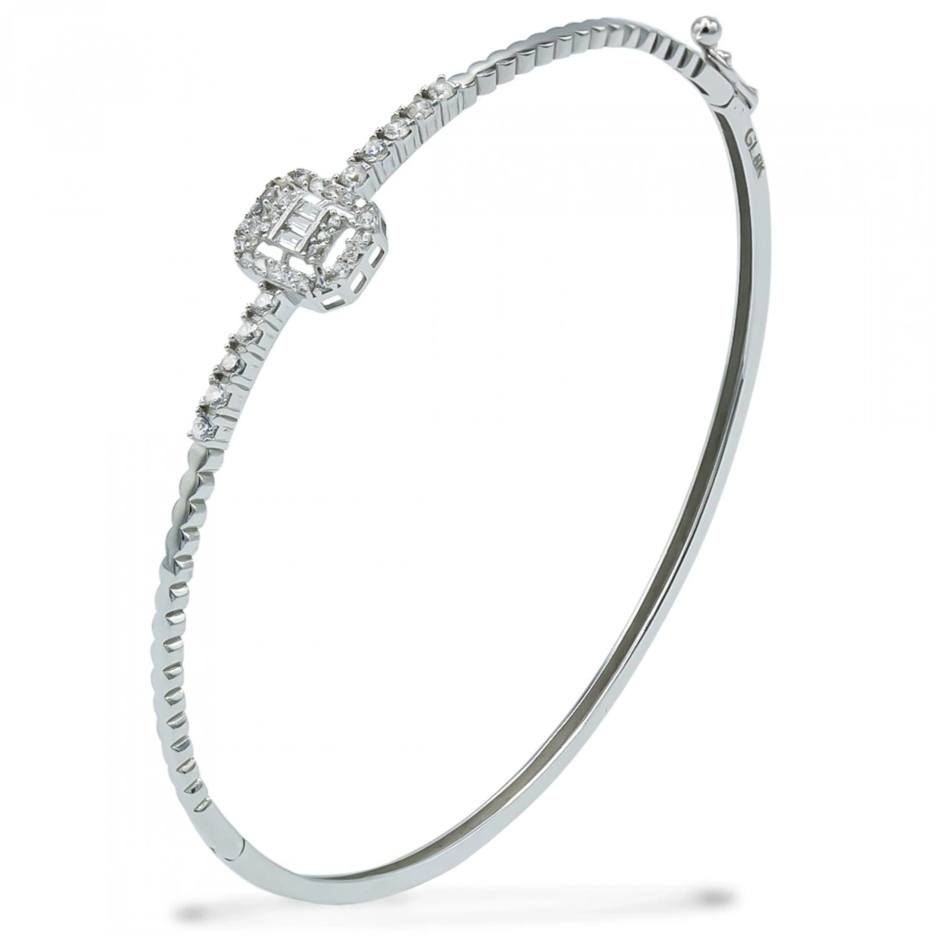 Taş Sıralı Baget 8 Ayar Kelepçe Bilezik